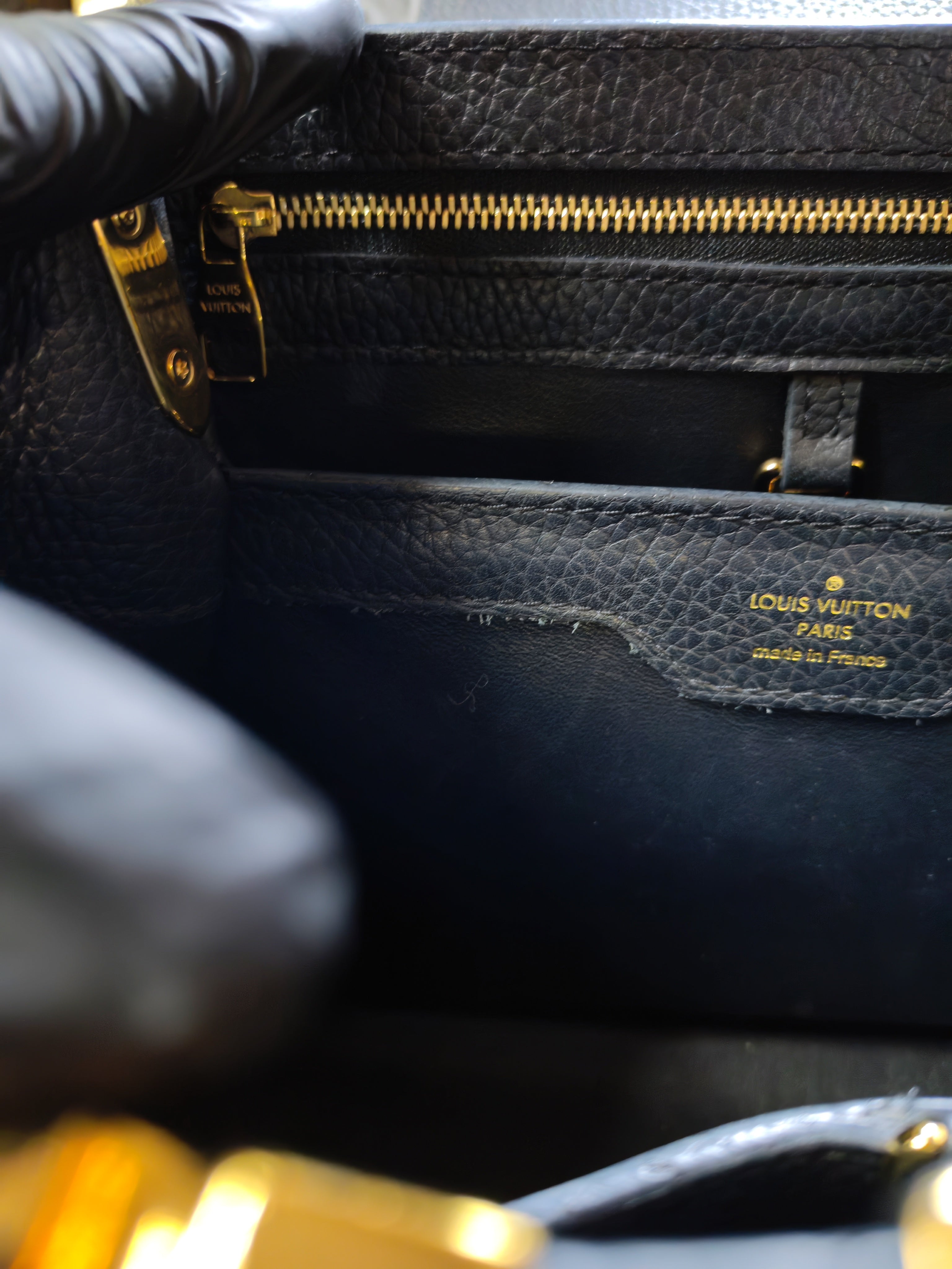 Capuccines PM Black Taurillon Leather and Gold Hardware | Purse Maison Luxury Bags Shop