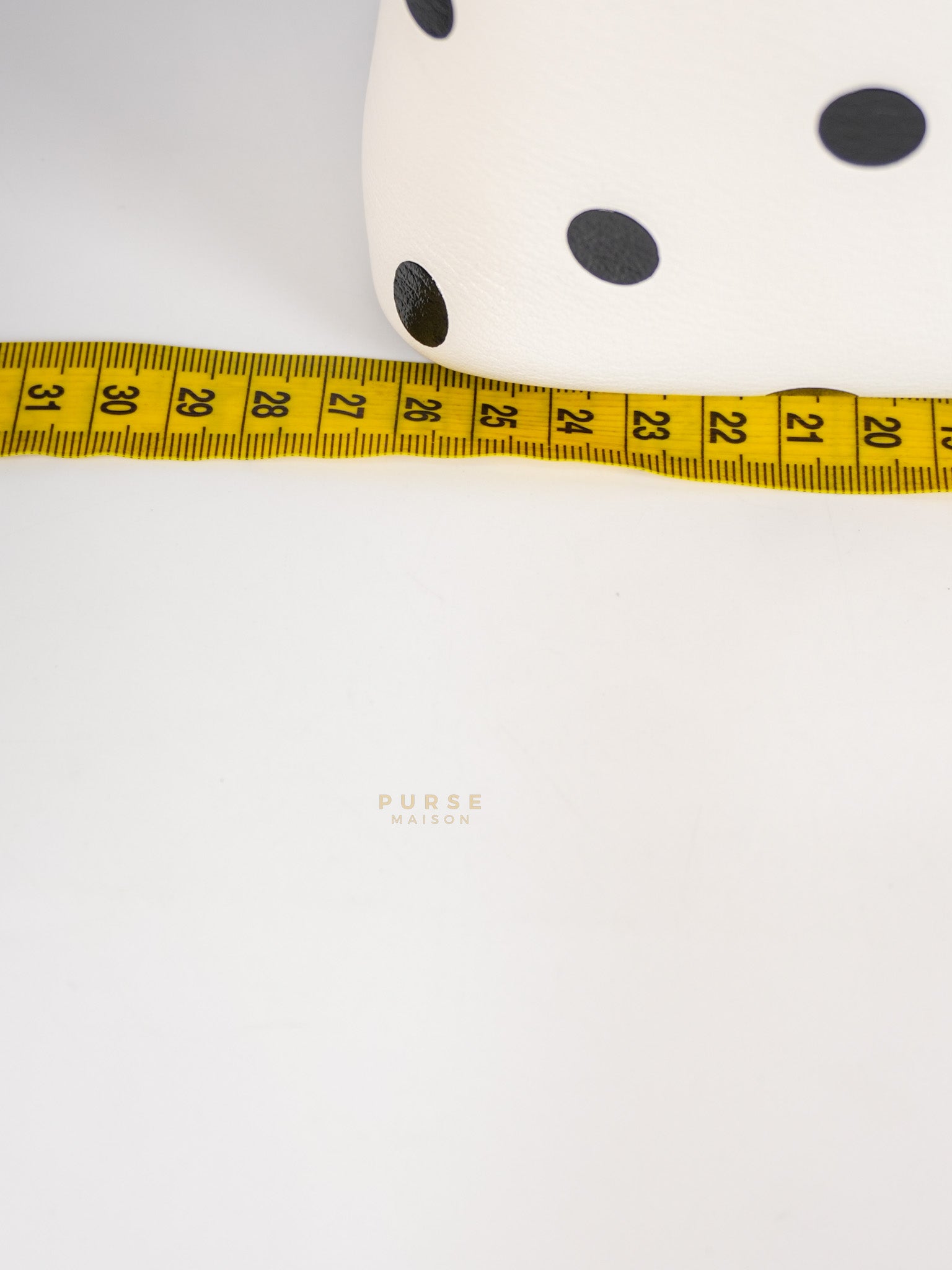 Capucines BB Hand Bag in Black & White Polka Dots Printed Leather (Microchip) | Purse Maison Luxury Bags Shop