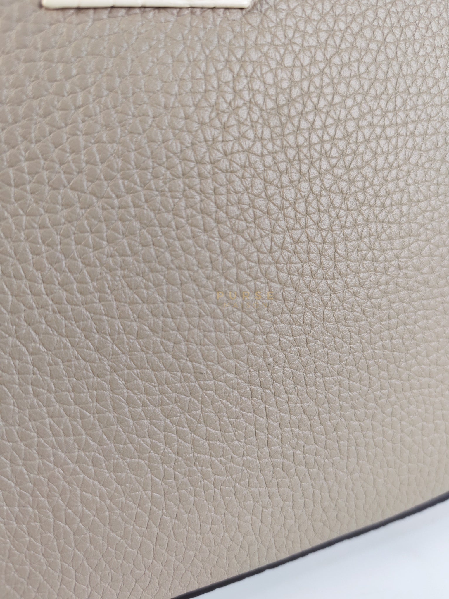 Capucines BB in Galet/Himalayan Top Handle Taurillon Leather | Purse Maison Luxury Bags Shop