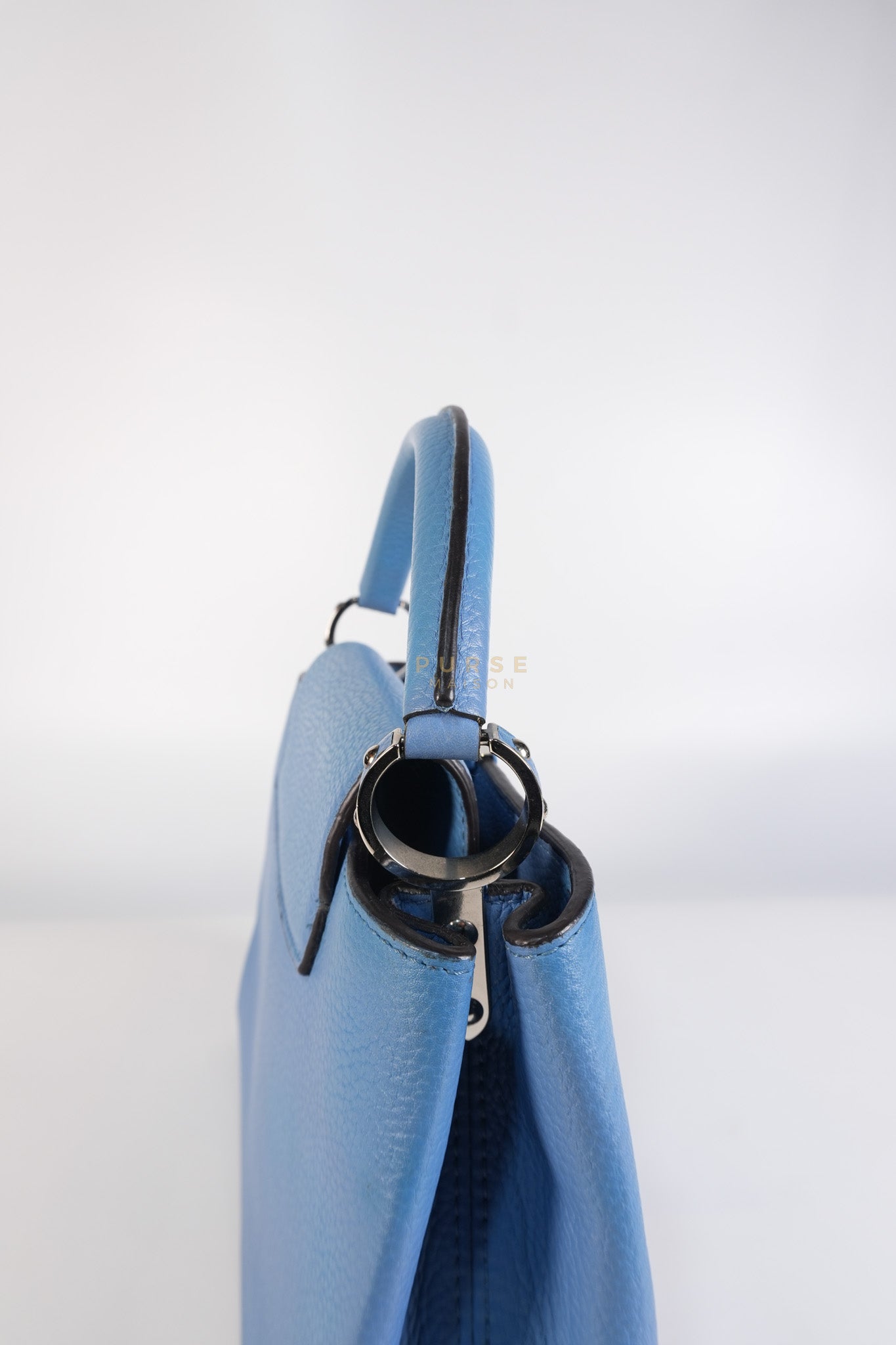 Capucines BB in Light Blue Taurillon Leather Silver Hardware | Purse Maison Luxury Bags Shop