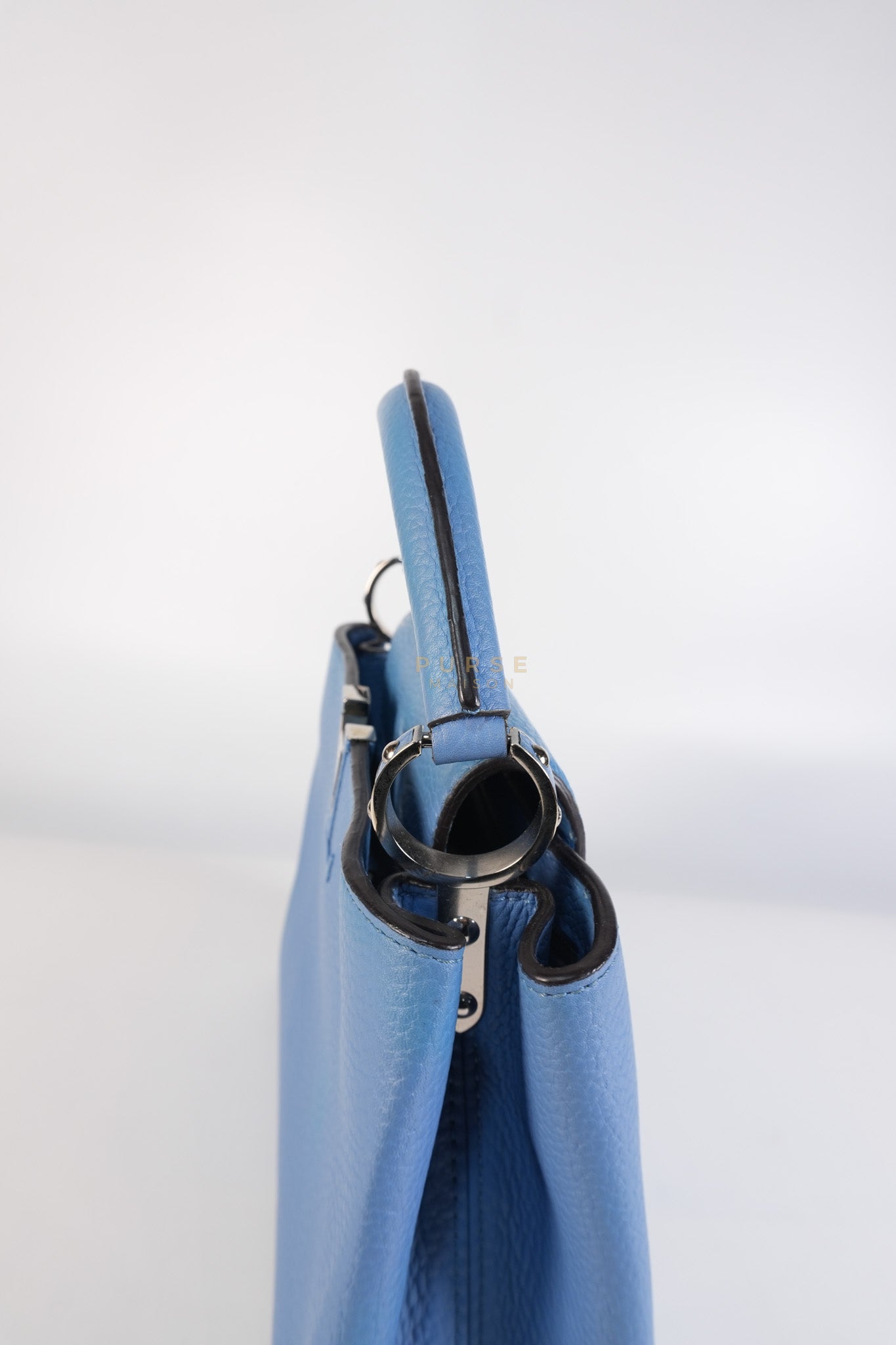 Capucines BB in Light Blue Taurillon Leather Silver Hardware | Purse Maison Luxury Bags Shop