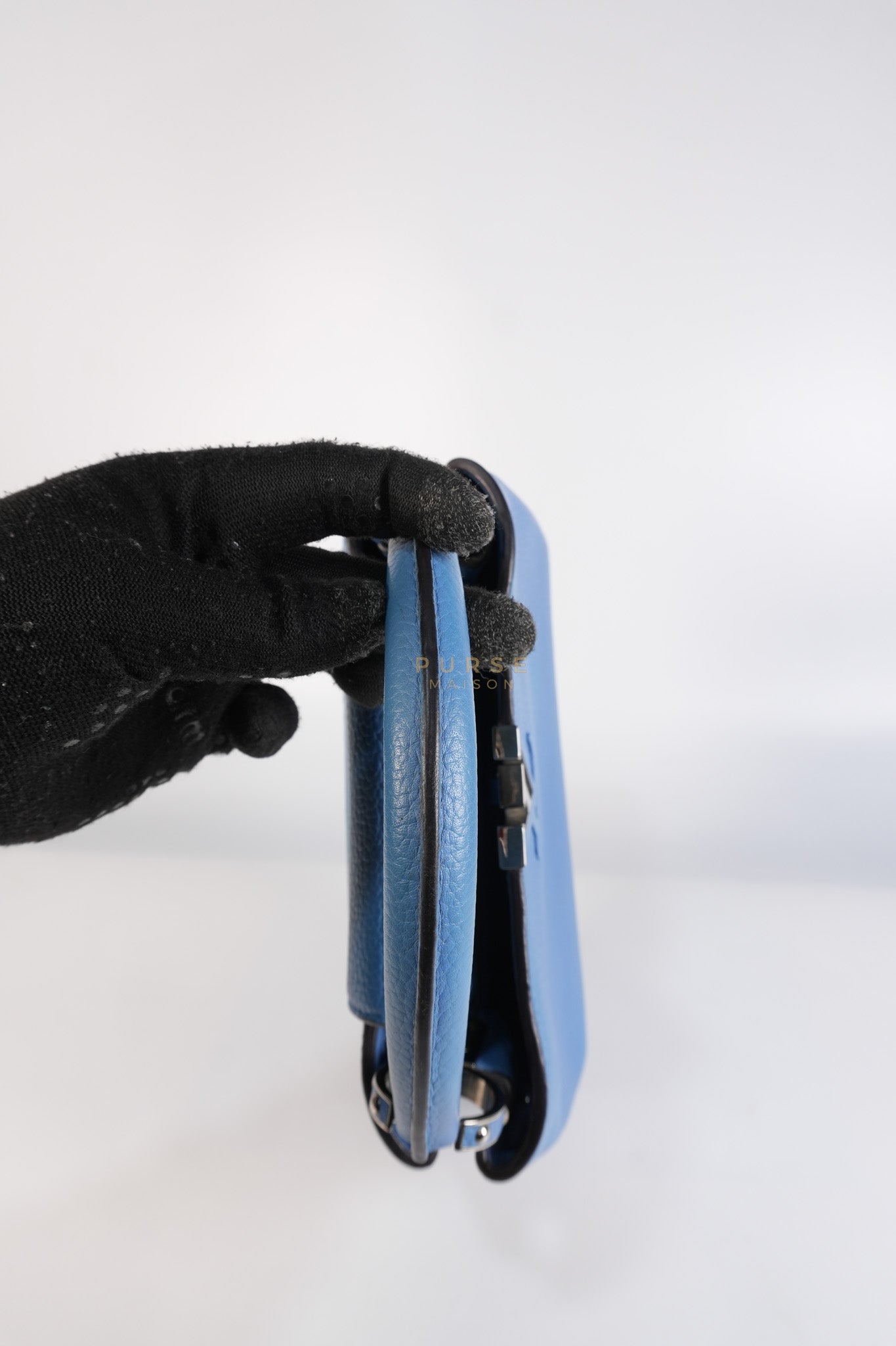 Capucines BB in Light Blue Taurillon Leather Silver Hardware | Purse Maison Luxury Bags Shop