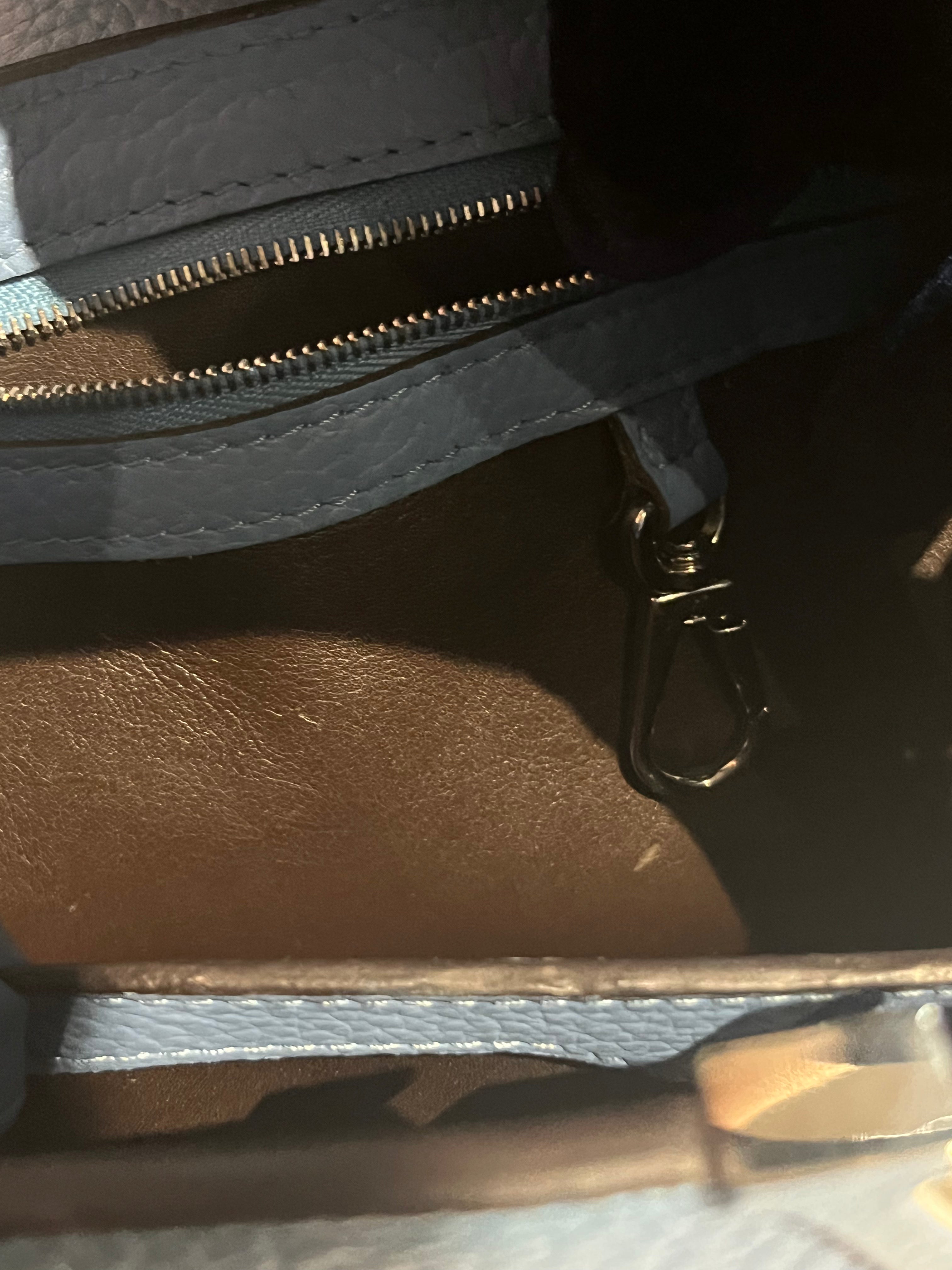 Capucines BB in Light Blue Taurillon Leather Silver Hardware | Purse Maison Luxury Bags Shop