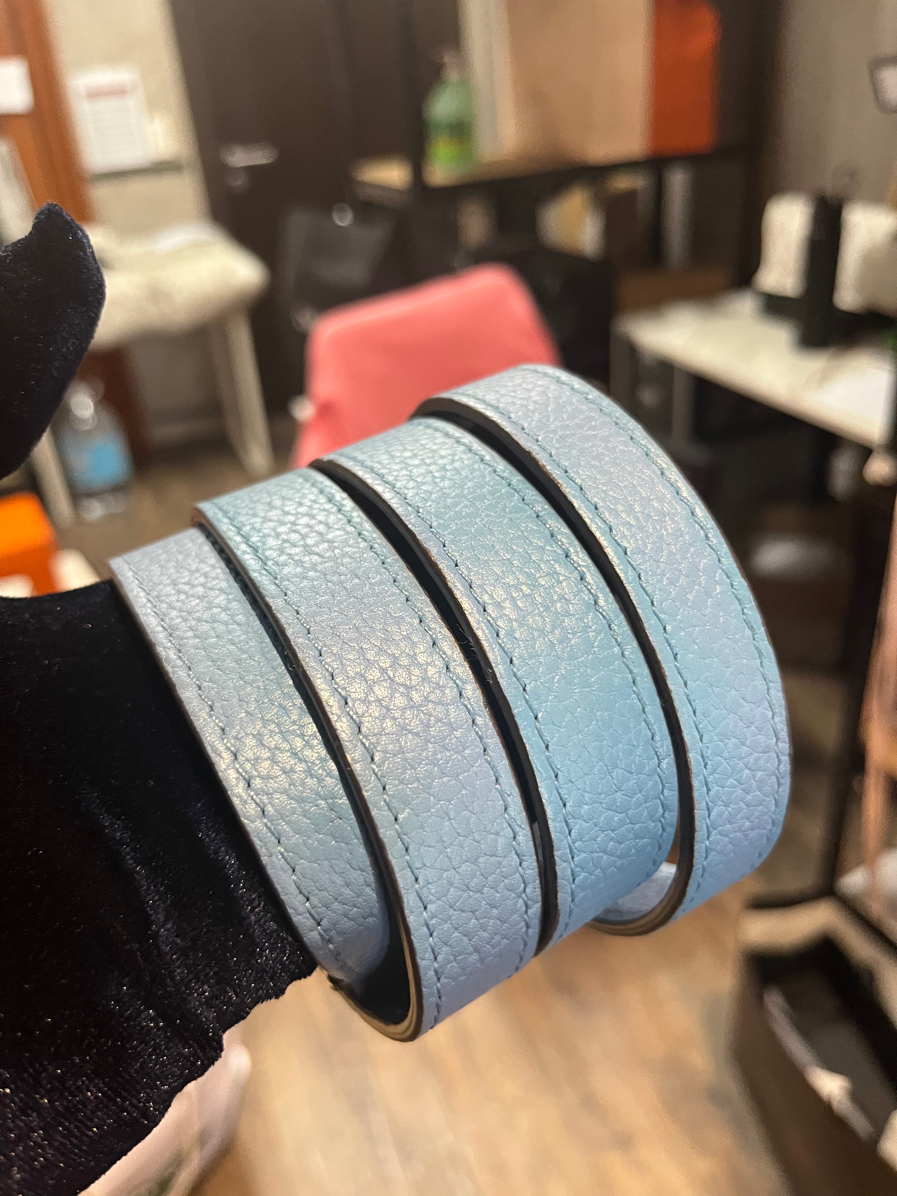 Capucines BB in Light Blue Taurillon Leather Silver Hardware | Purse Maison Luxury Bags Shop