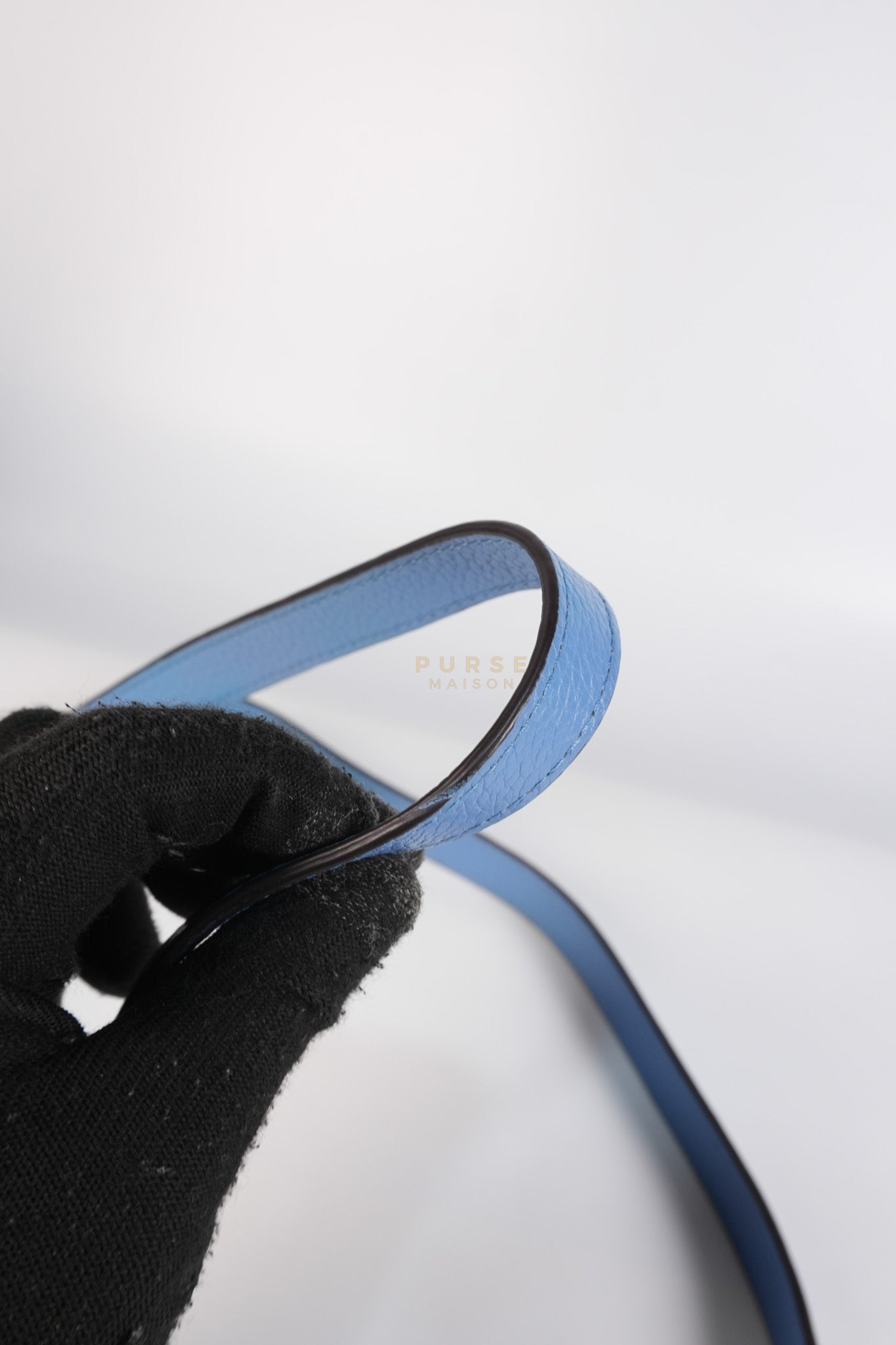 Capucines BB in Light Blue Taurillon Leather Silver Hardware | Purse Maison Luxury Bags Shop