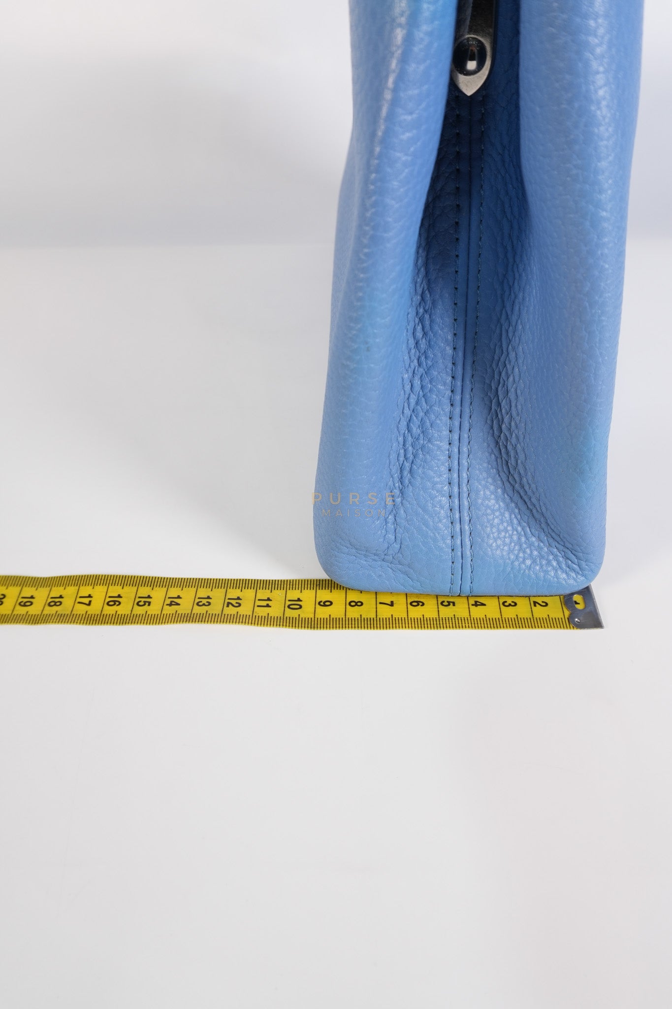 Capucines BB in Light Blue Taurillon Leather Silver Hardware | Purse Maison Luxury Bags Shop