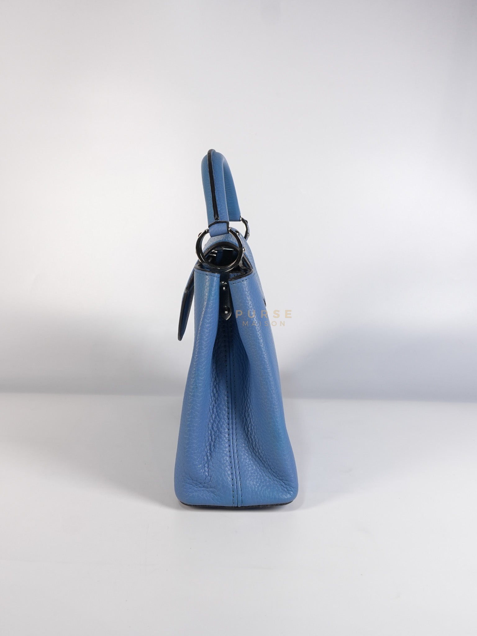 Capucines BB in Light Blue Taurillon Leather Silver Hardware | Purse Maison Luxury Bags Shop