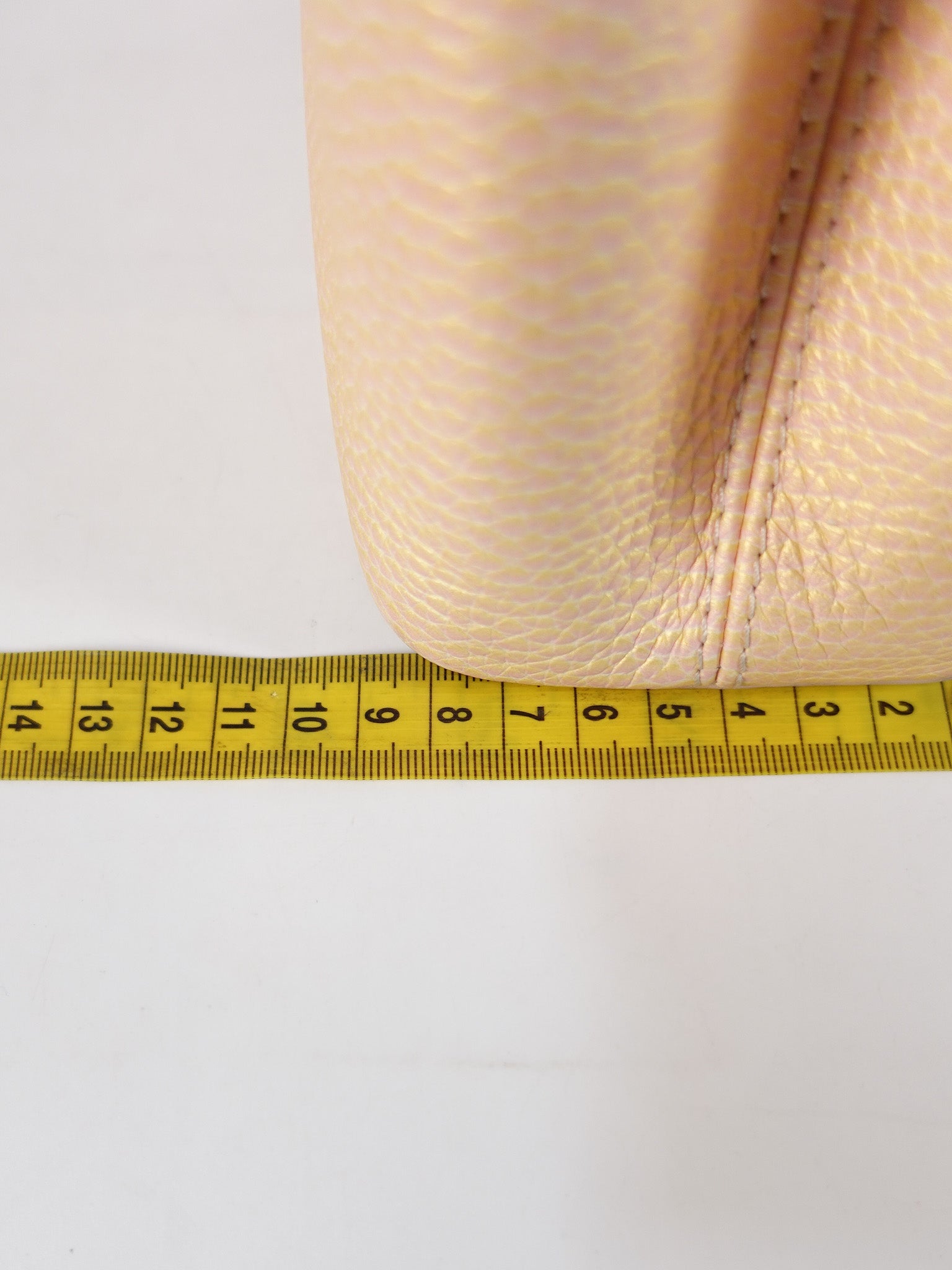 Capucines BB in Peach Mother of Pearl Taurillon Leather | Purse Maison Luxury Bags Shop