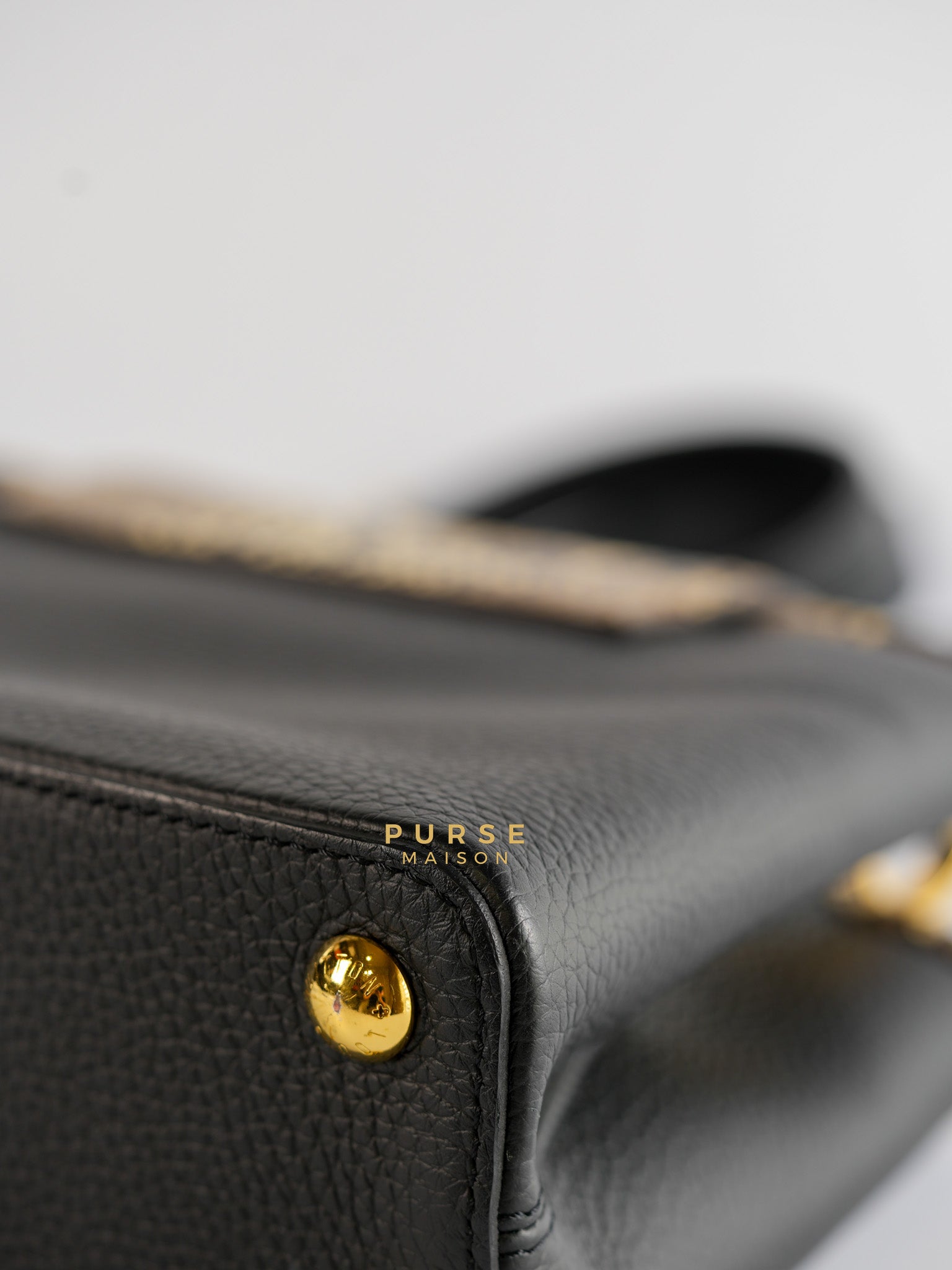 Capucines BB Python Black Taurillon Leather (Date Code:MI0189) | Purse Maison Luxury Bags Shop