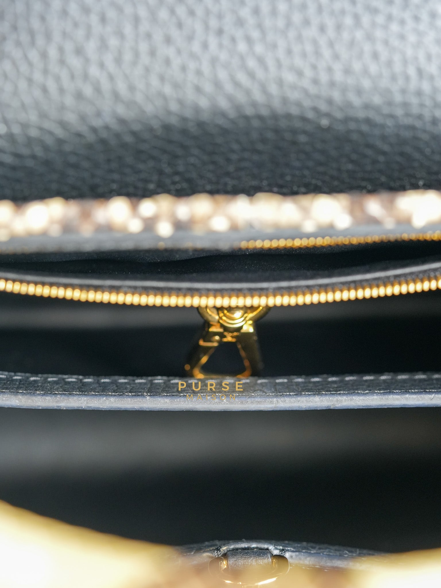 Capucines BB Python Black Taurillon Leather (Date Code:MI0189) | Purse Maison Luxury Bags Shop