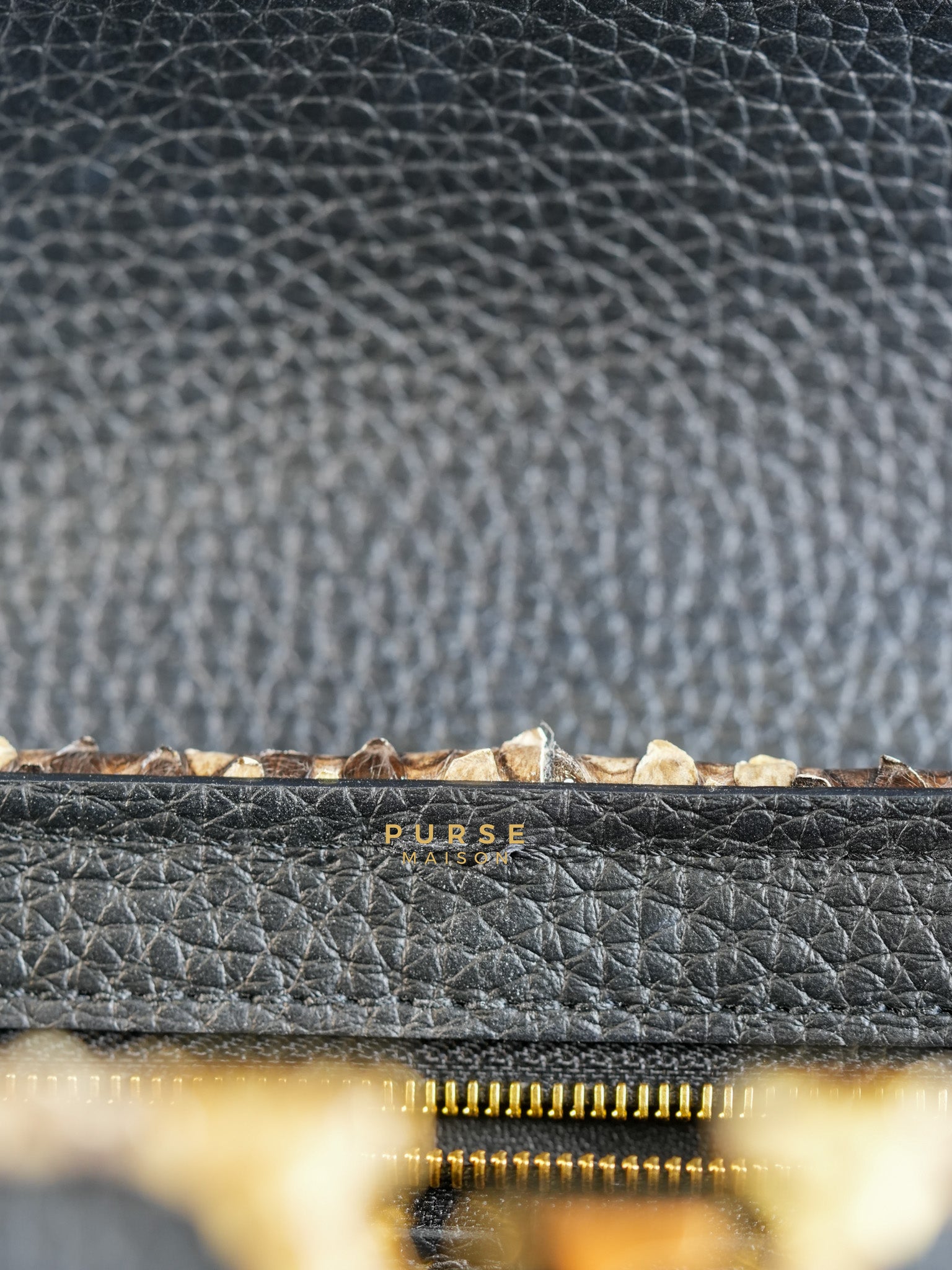 Capucines BB Python Black Taurillon Leather (Date Code:MI0189) | Purse Maison Luxury Bags Shop