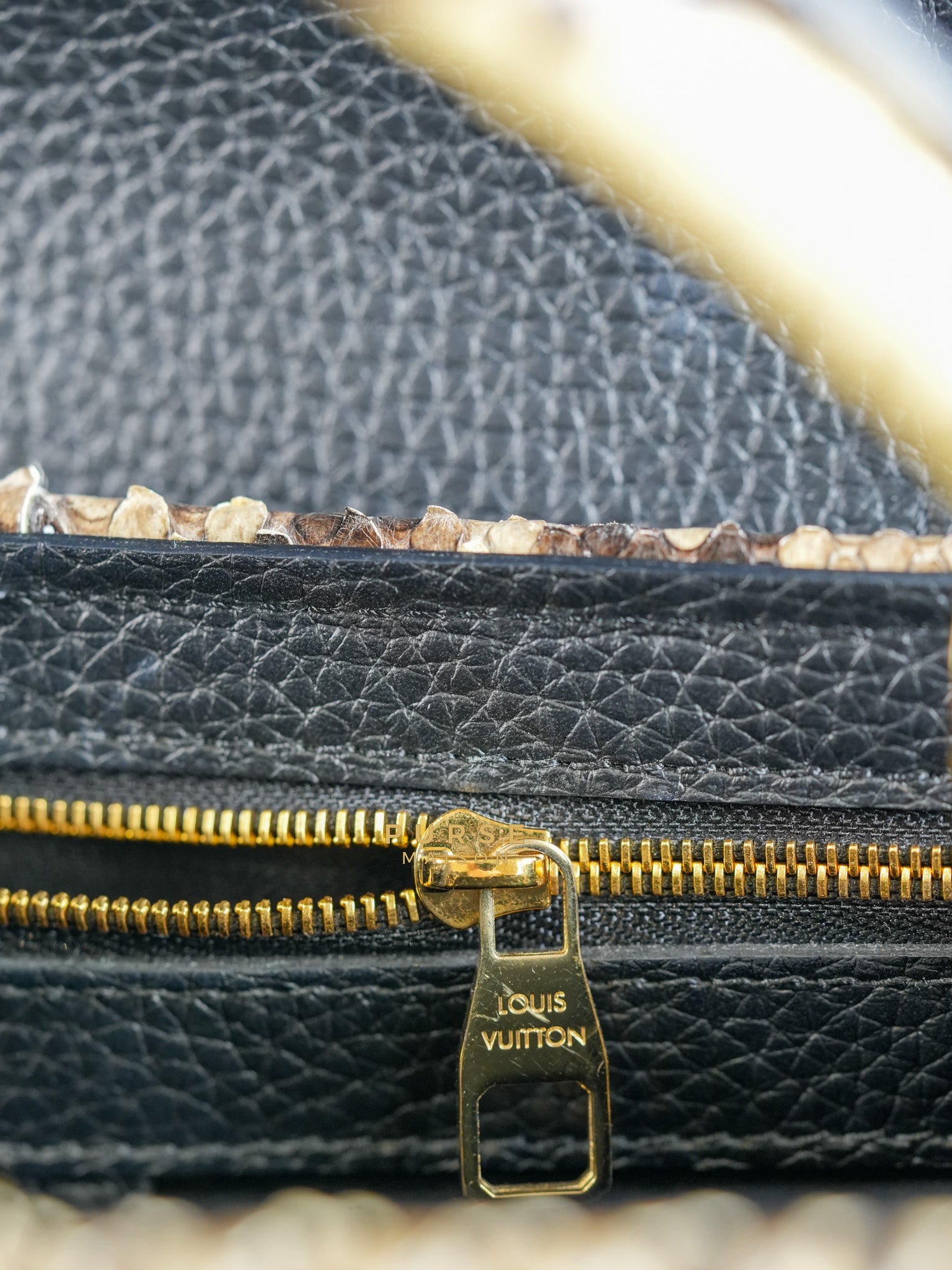 Capucines BB Python Black Taurillon Leather (Date Code:MI0189) | Purse Maison Luxury Bags Shop