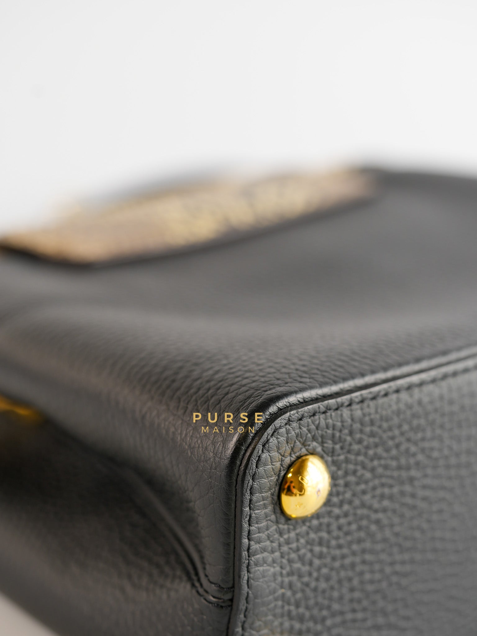 Capucines BB Python Black Taurillon Leather (Date Code:MI0189) | Purse Maison Luxury Bags Shop