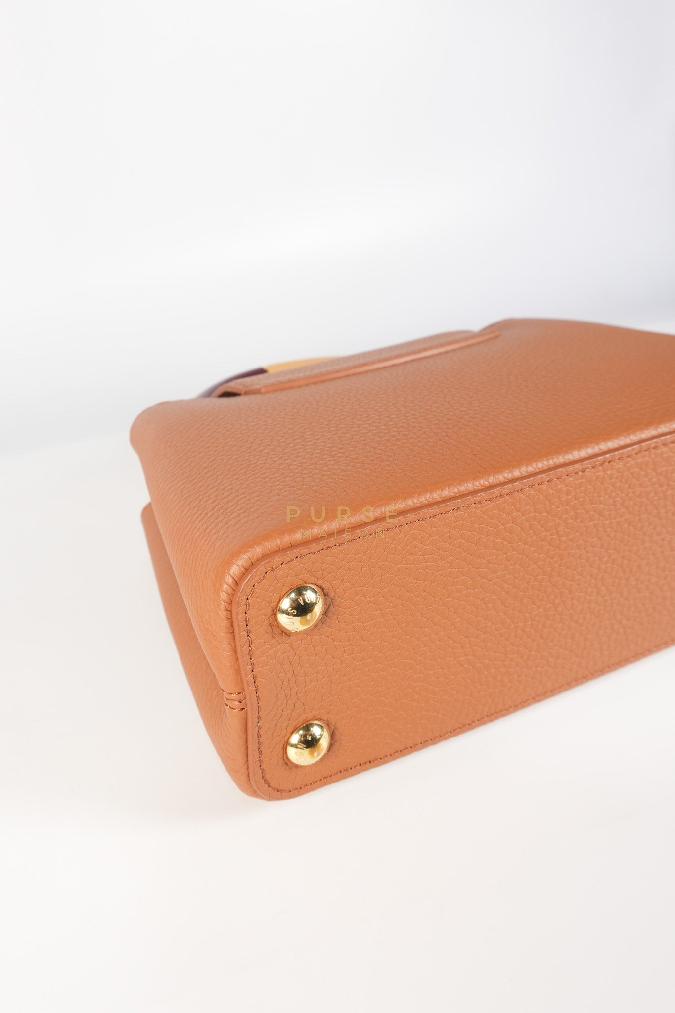 Capucines BB Tri-color Taurillon Calfskin Leather (Microchip) | Purse Maison Luxury Bags Shop