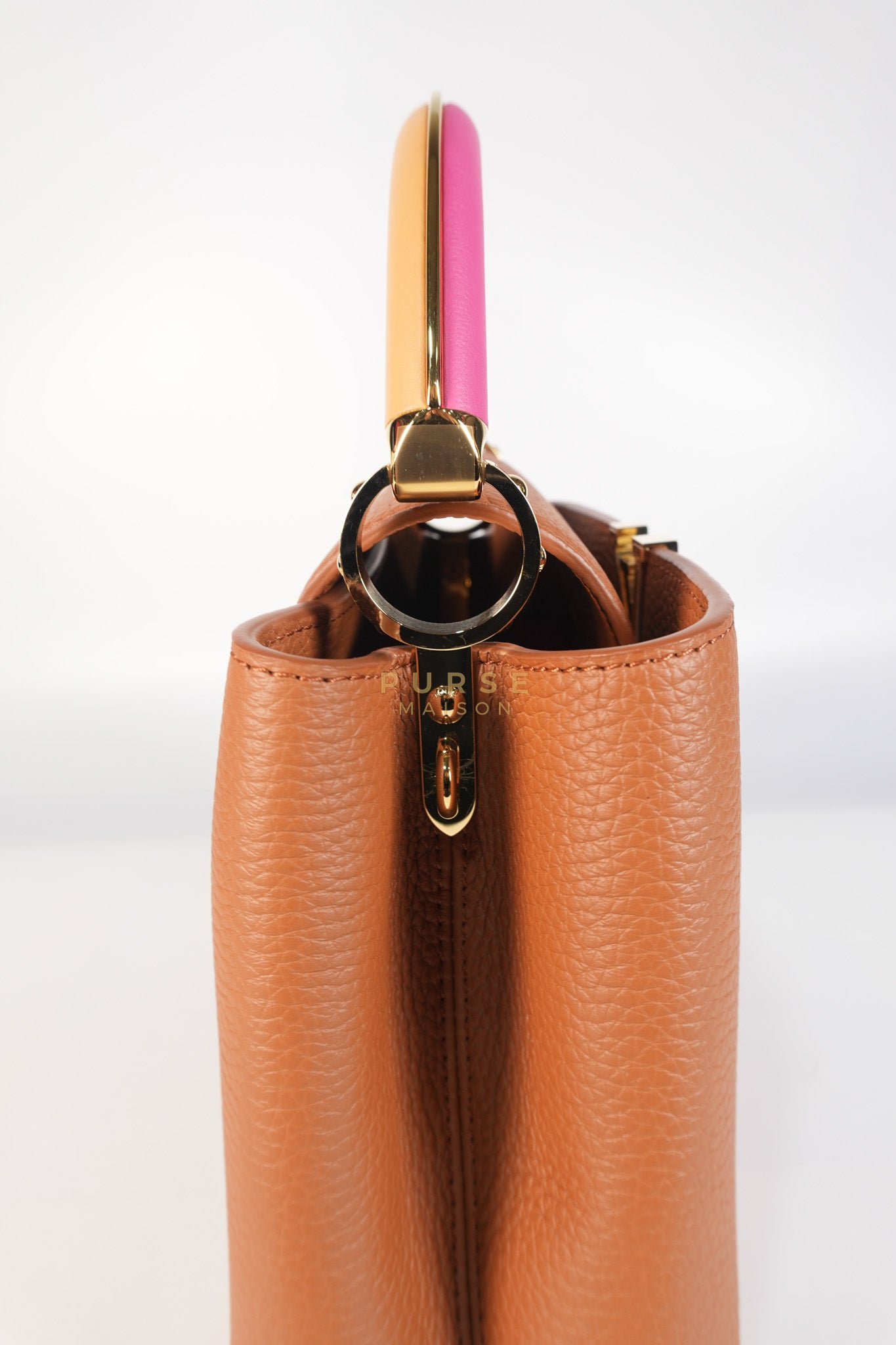 Capucines BB Tri-color Taurillon Calfskin Leather (Microchip) | Purse Maison Luxury Bags Shop