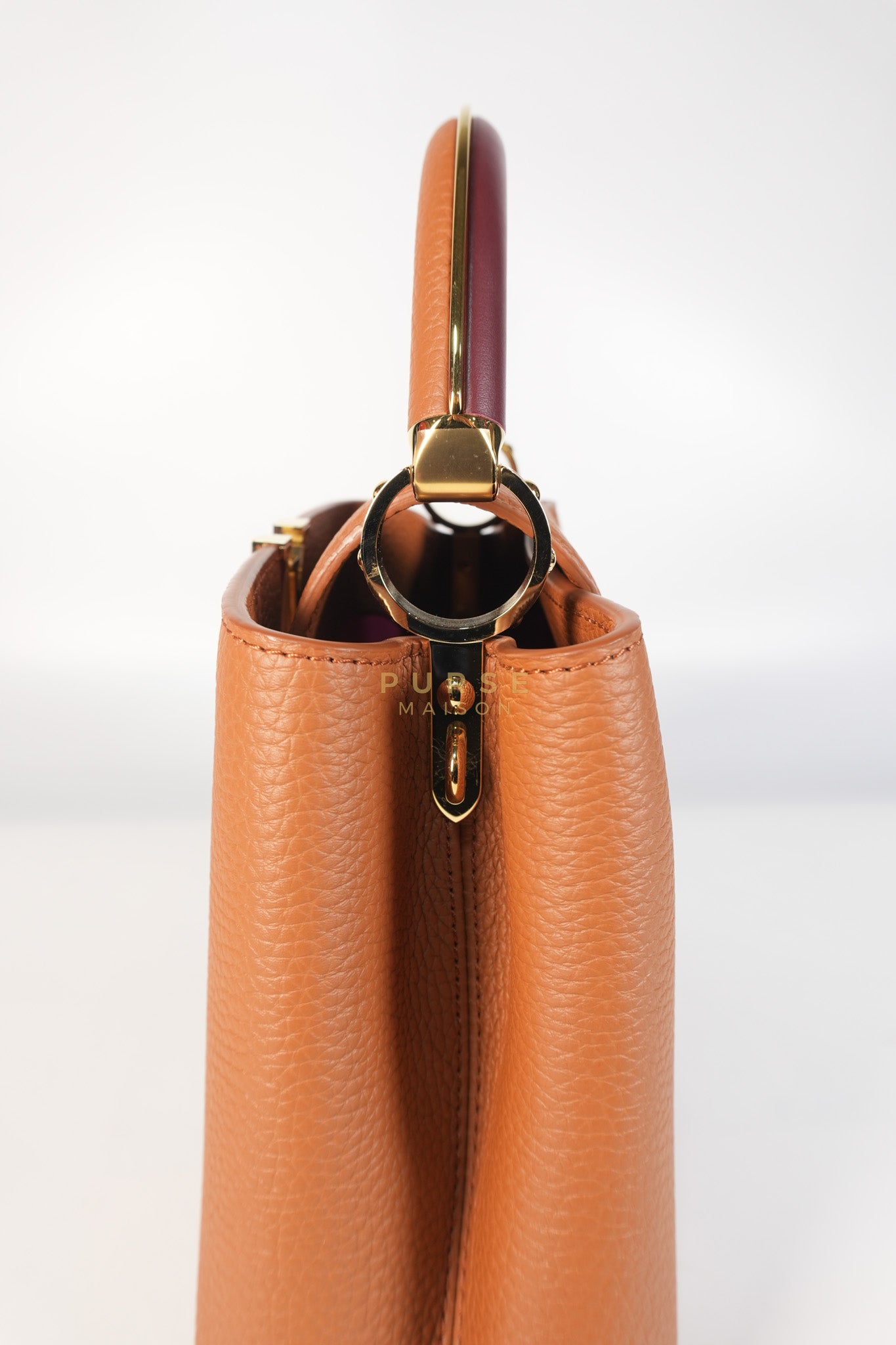 Capucines BB Tri-color Taurillon Calfskin Leather (Microchip) | Purse Maison Luxury Bags Shop
