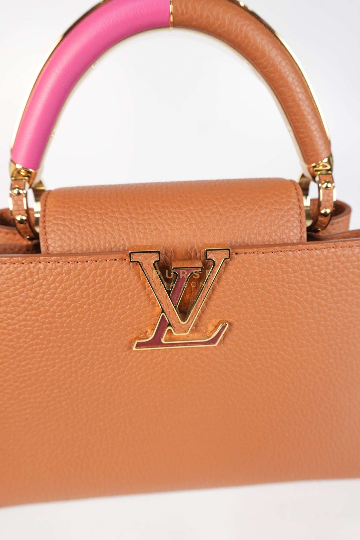 Capucines BB Tri-color Taurillon Calfskin Leather (Microchip) | Purse Maison Luxury Bags Shop