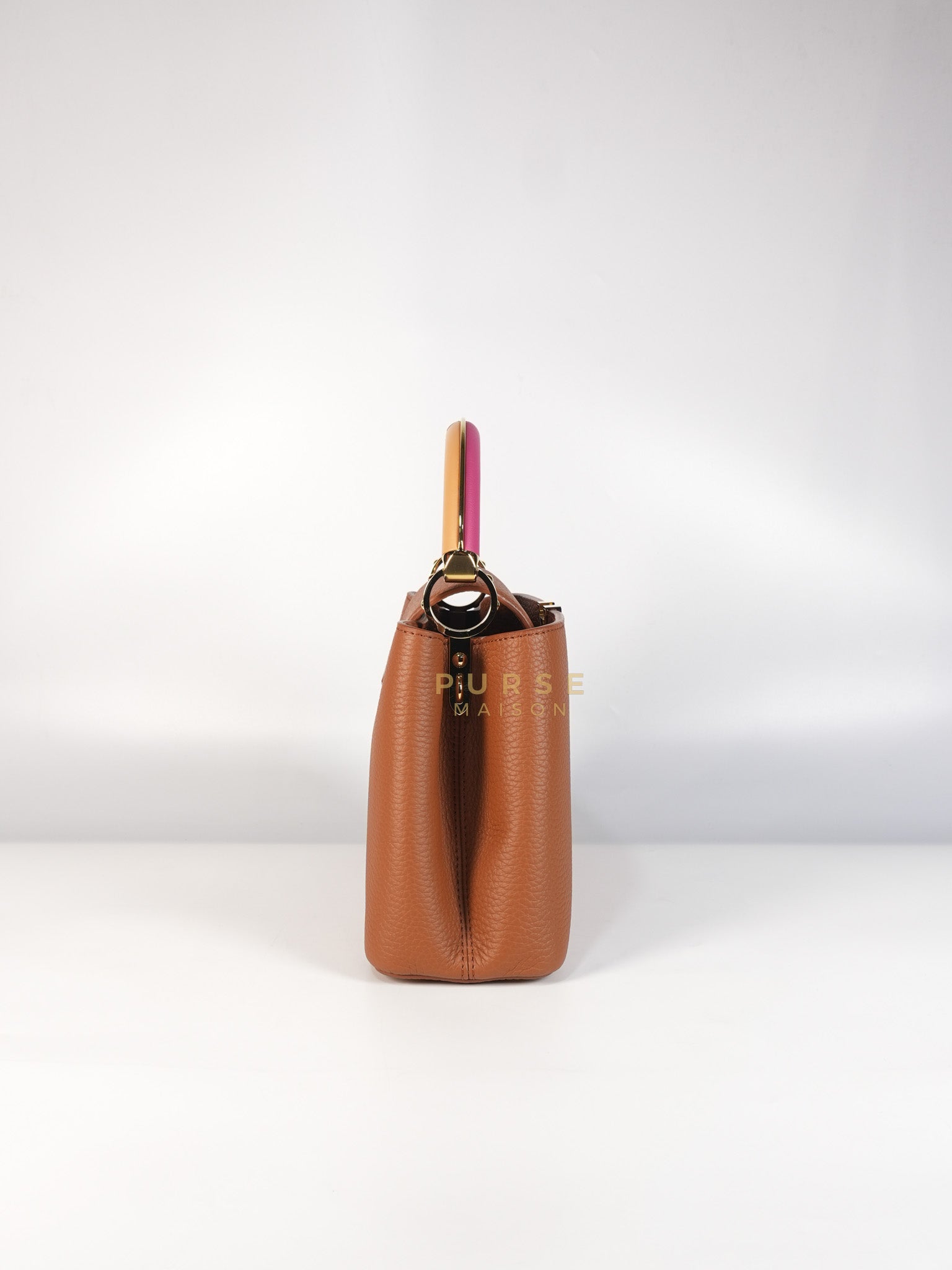 Capucines BB Tri-color Taurillon Calfskin Leather (Microchip) | Purse Maison Luxury Bags Shop