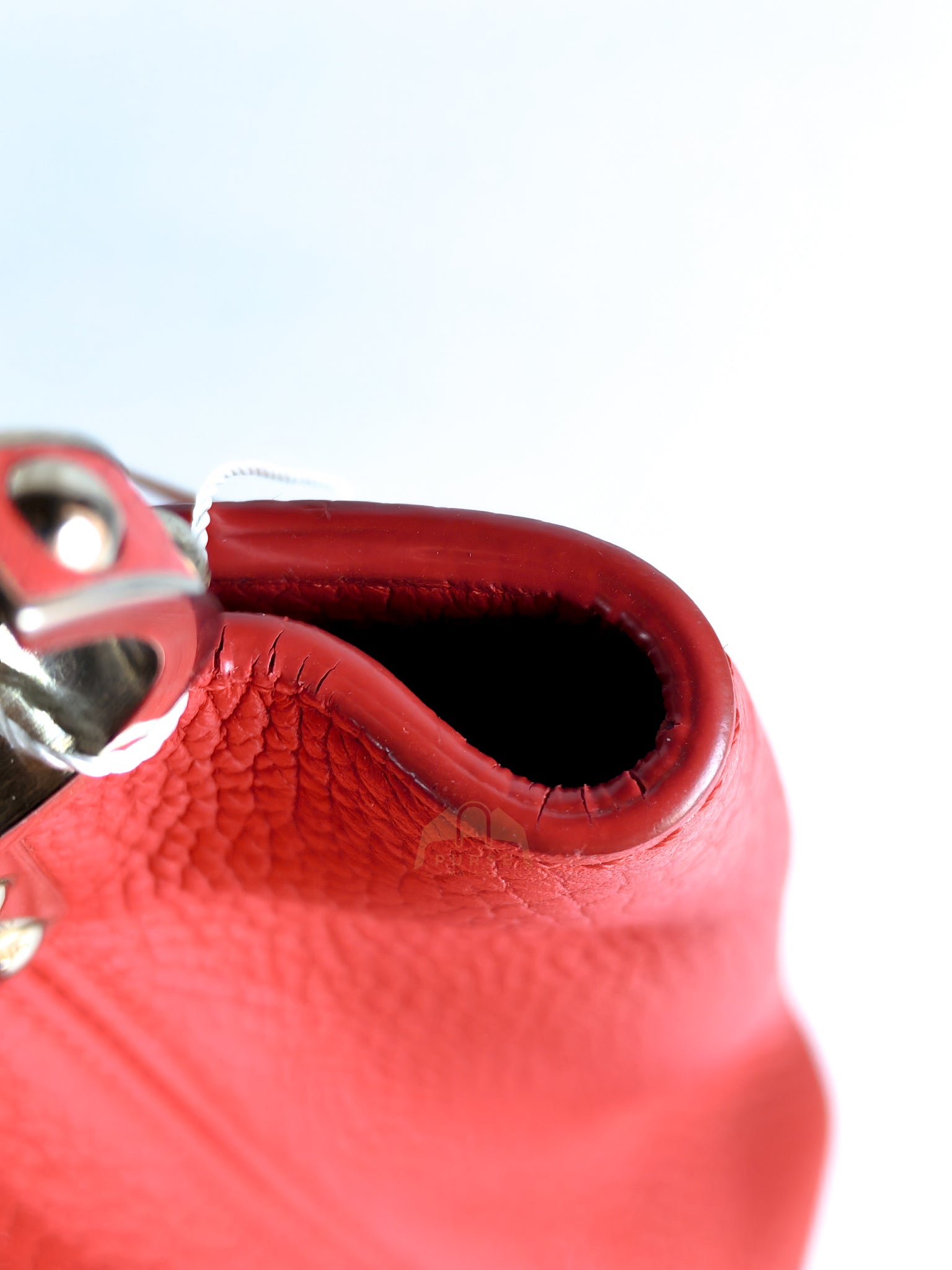 Capucines GM Red Python Handle Taurillon Clemence Leather Handbag (Date Code: MI1185) | Purse Maison Luxury Bags Shop