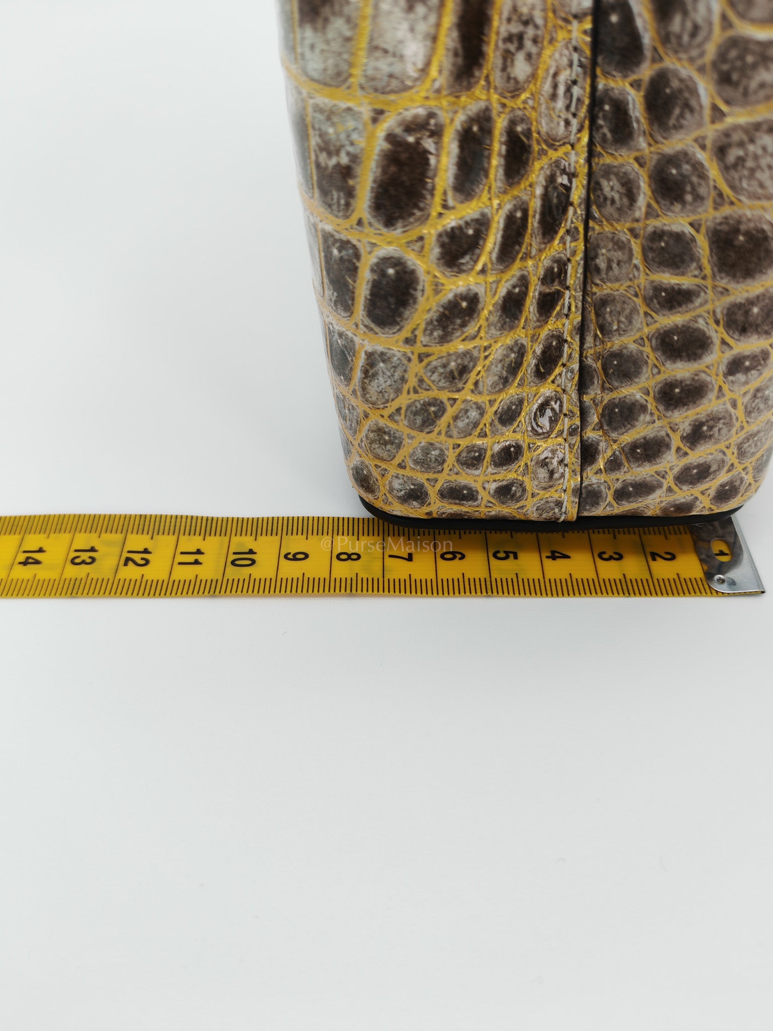 Capucines Mini Himalayan Crocodile Leather and Gold Hardware (Microchip) | Purse Maison Luxury Bags Shop