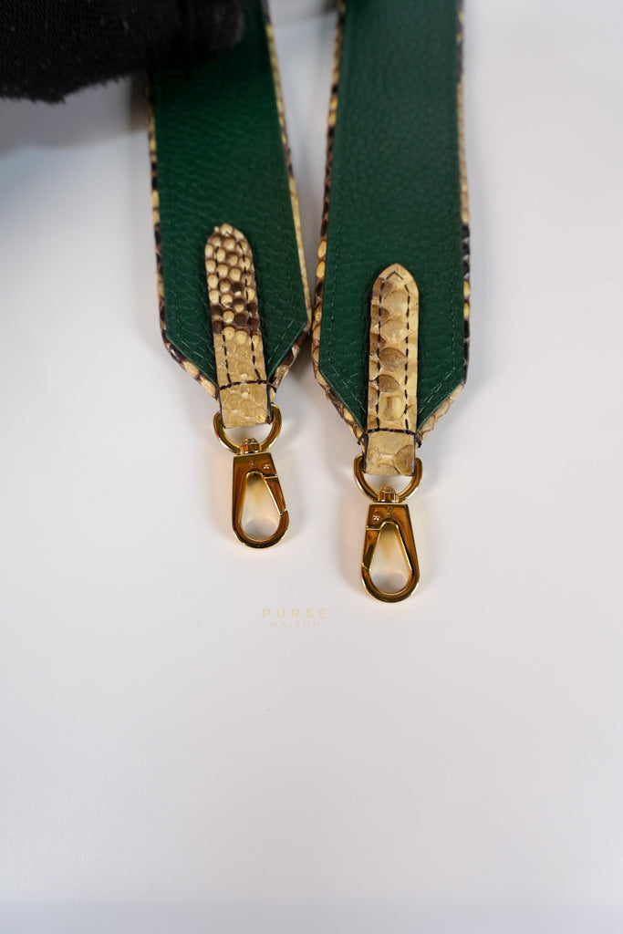 Capucines Mini in Emeraude Green Taurillon Leather Python Skin (Date Code: AH2199) | Purse Maison Luxury Bags Shop