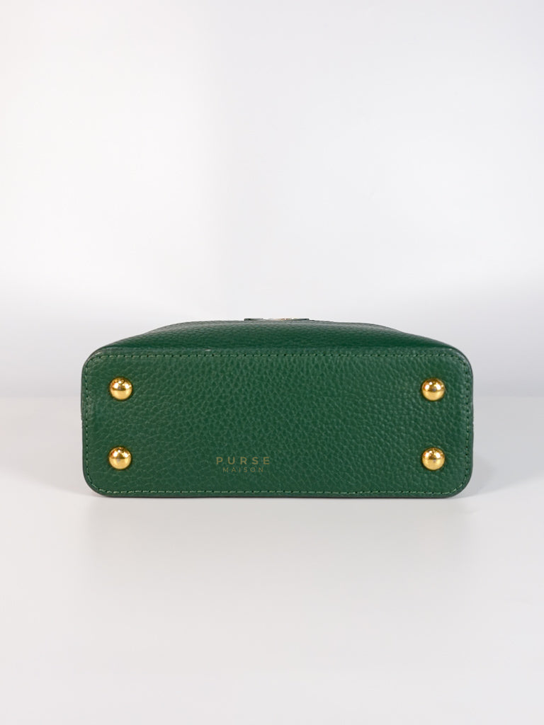 Capucines Mini in Emeraude Green Taurillon Leather Python Skin (Date Code: AH2199) | Purse Maison Luxury Bags Shop