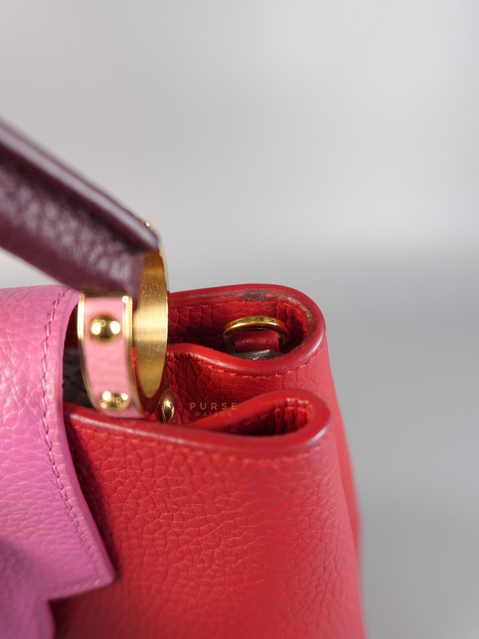 Capucines MM Tri-Color Shoulder Bag (Date Code: TR3107) | Purse Maison Luxury Bags Shop