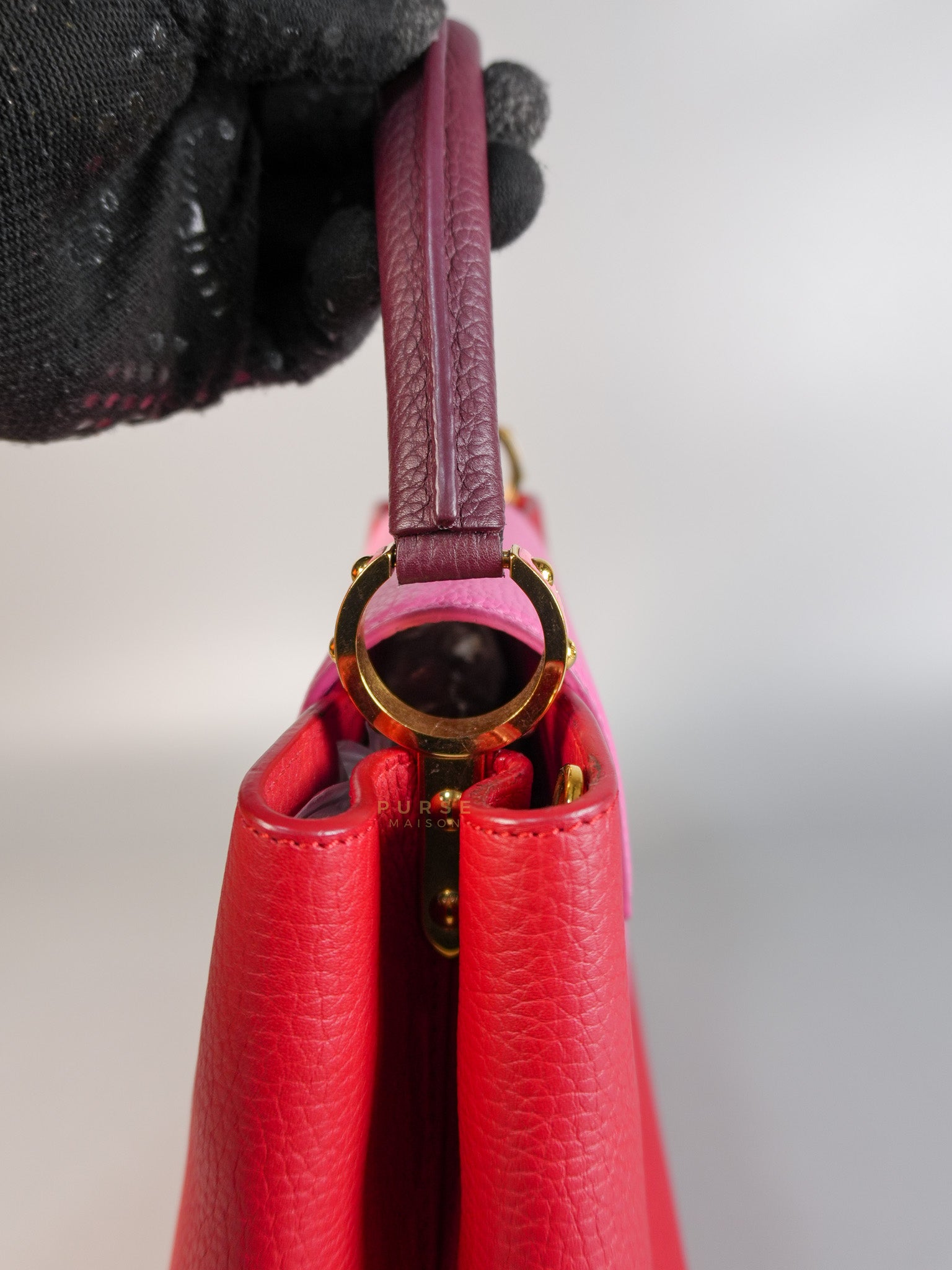 Capucines MM Tri-Color Shoulder Bag (Date Code: TR3107) | Purse Maison Luxury Bags Shop