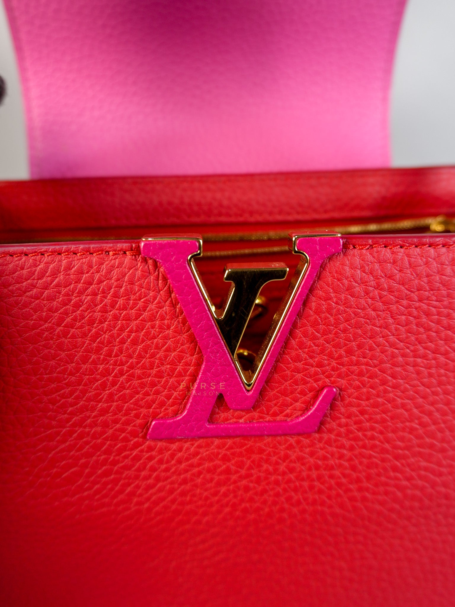 Capucines MM Tri-Color Shoulder Bag (Date Code: TR3107) | Purse Maison Luxury Bags Shop