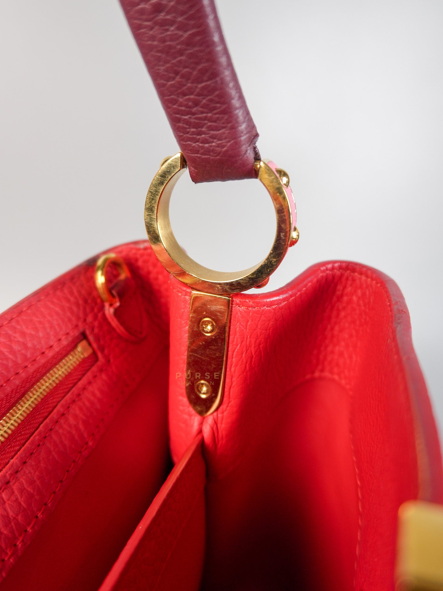 Capucines MM Tri-Color Shoulder Bag (Date Code: TR3107) | Purse Maison Luxury Bags Shop