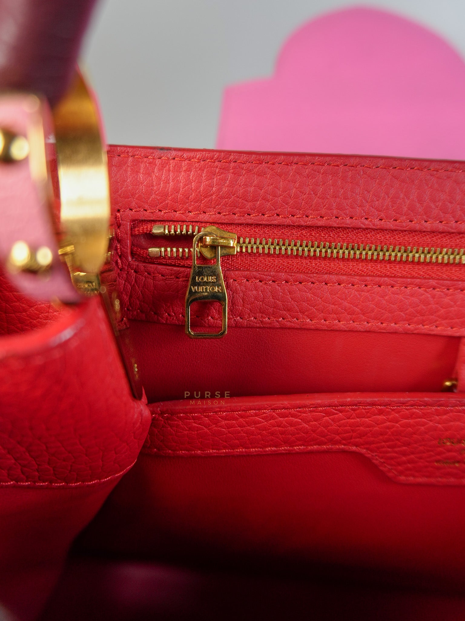 Capucines MM Tri-Color Shoulder Bag (Date Code: TR3107) | Purse Maison Luxury Bags Shop