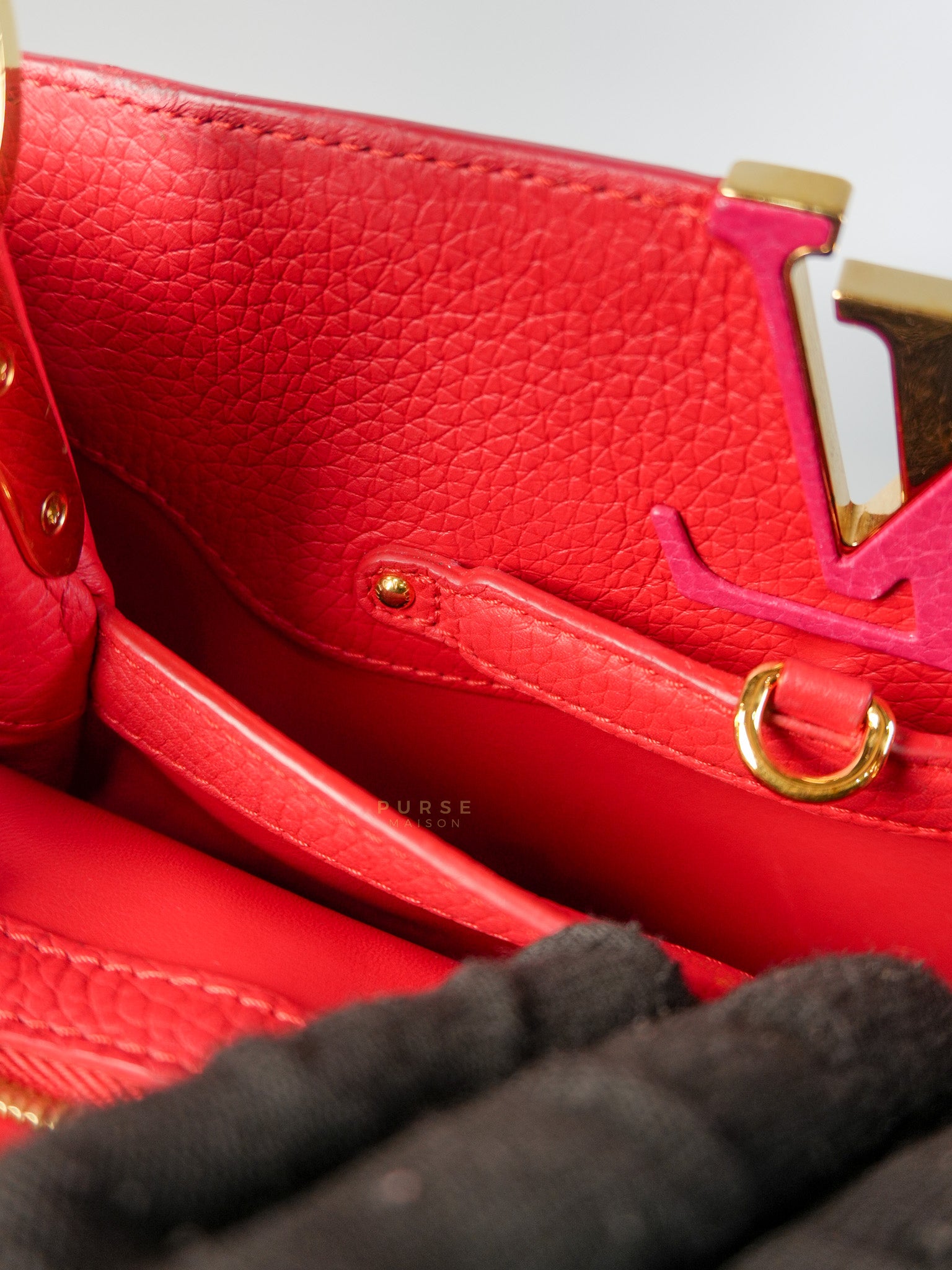 Capucines MM Tri-Color Shoulder Bag (Date Code: TR3107) | Purse Maison Luxury Bags Shop