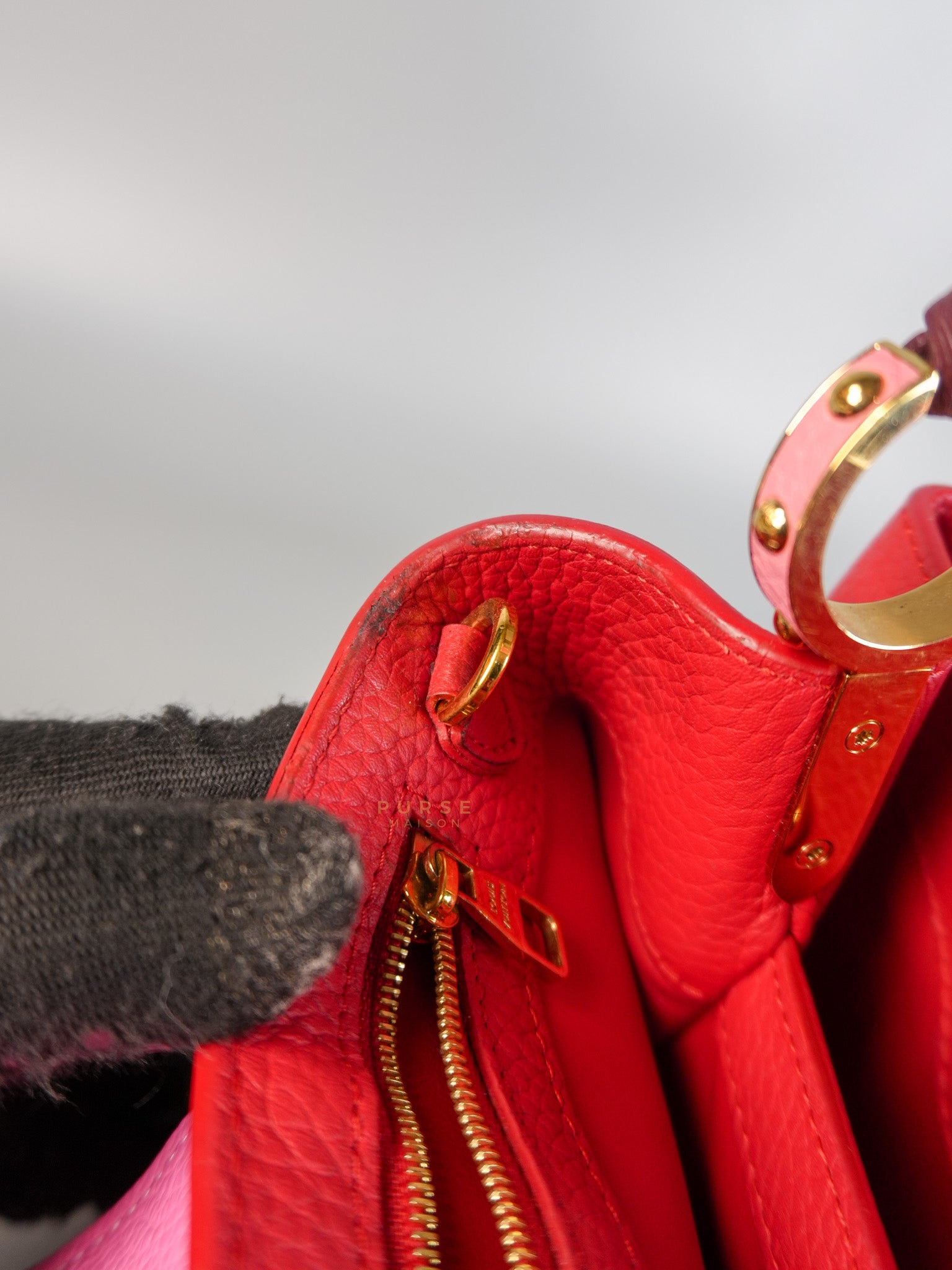 Capucines MM Tri-Color Shoulder Bag (Date Code: TR3107) | Purse Maison Luxury Bags Shop