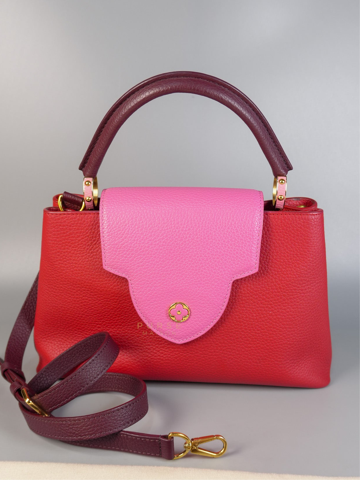 Capucines MM Tri-Color Shoulder Bag (Date Code: TR3107) | Purse Maison Luxury Bags Shop