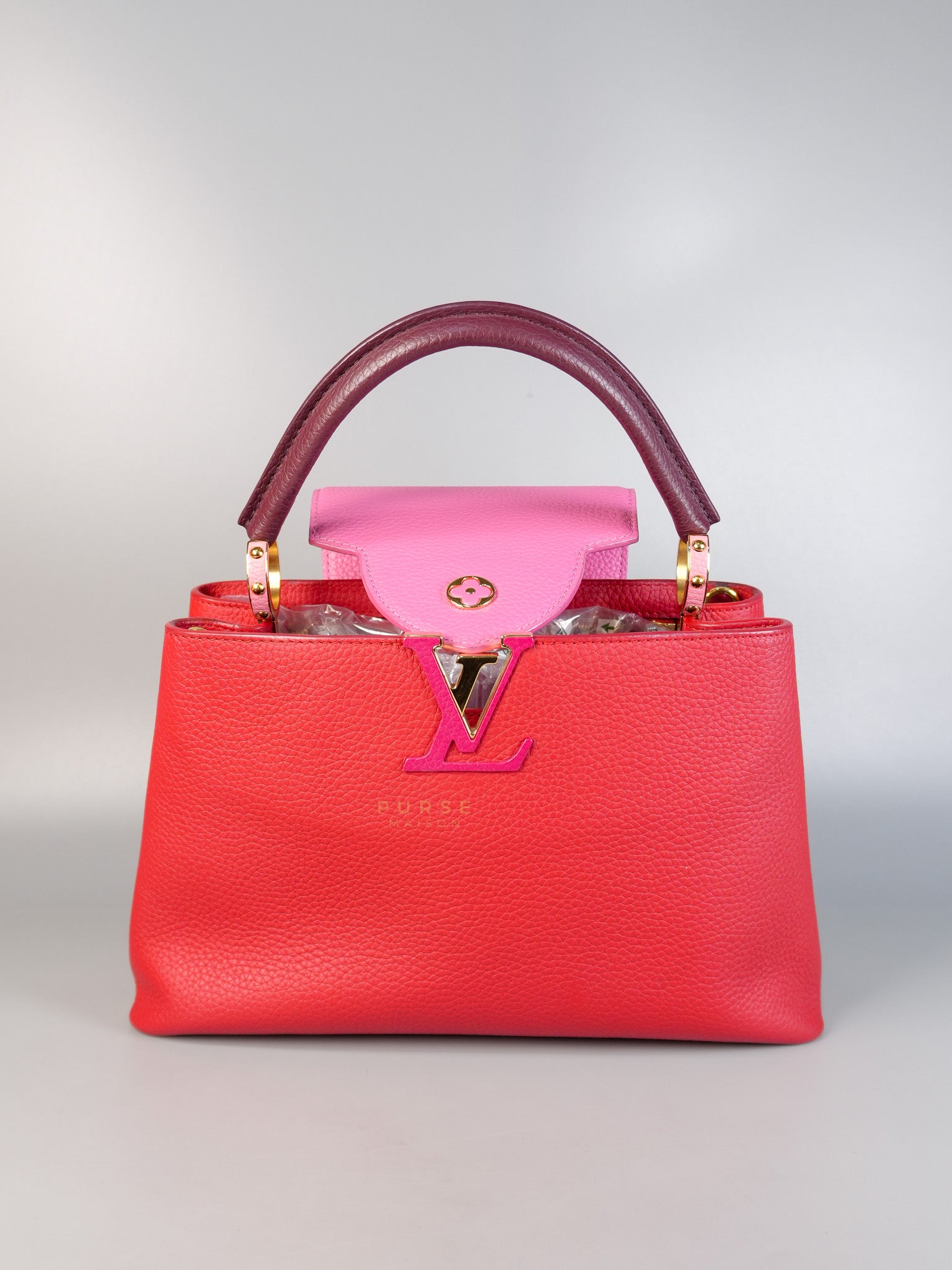 Capucines MM Tri-Color Shoulder Bag (Date Code: TR3107) | Purse Maison Luxury Bags Shop