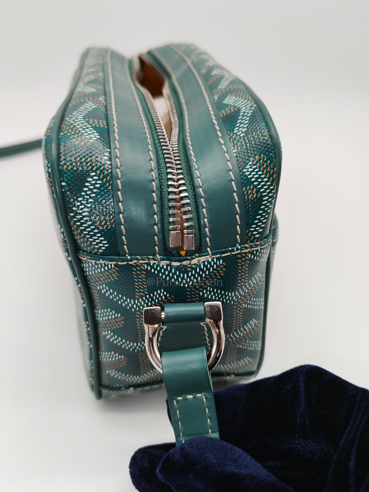 Capvert Crossbody Bag in Green Goyardine Canvas | Purse Maison Luxury Bags Shop
