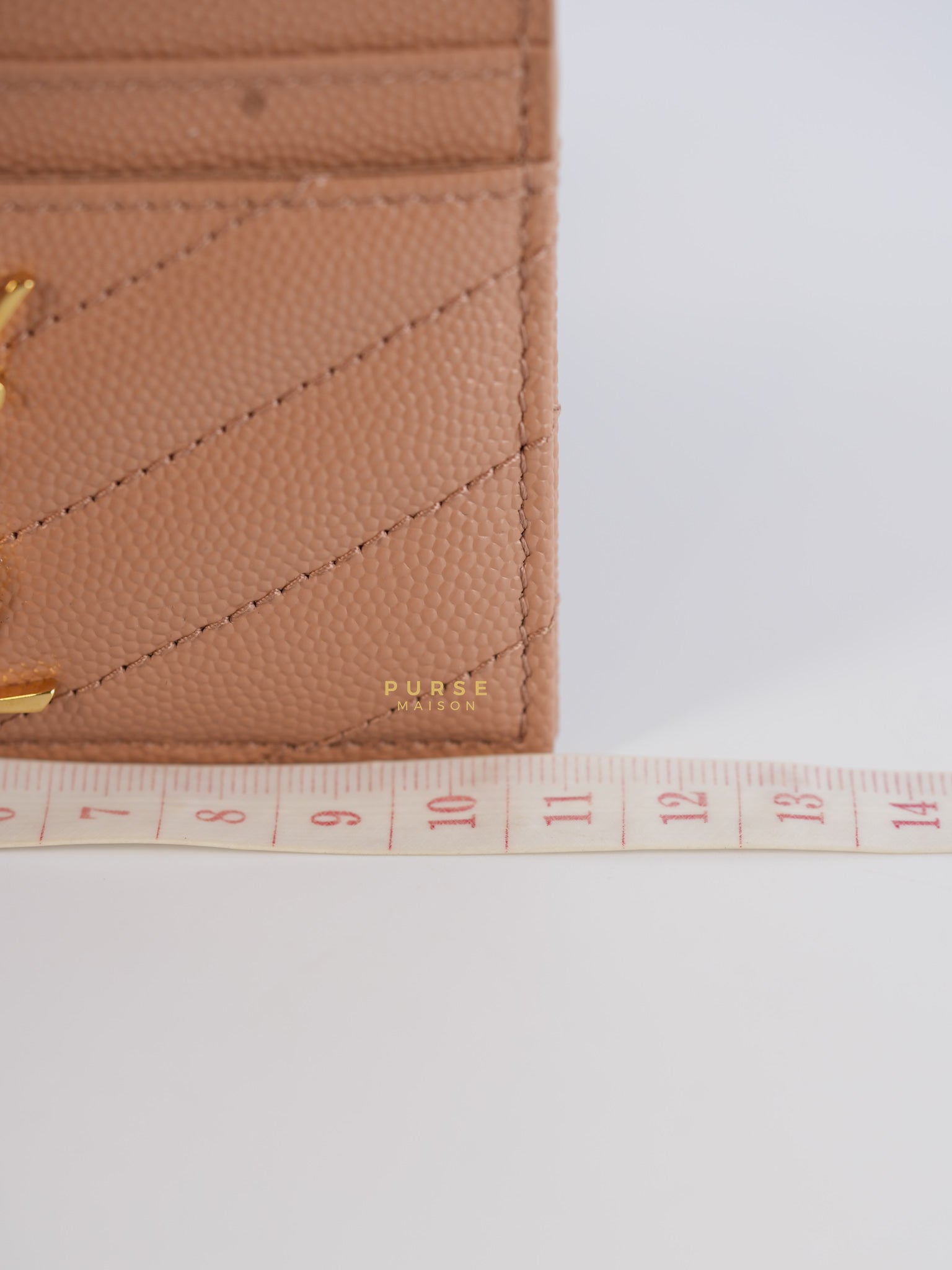Card Holder Peach Matelasse Leather Monogram Gold Hardware | Purse Maison Luxury Bags Shop