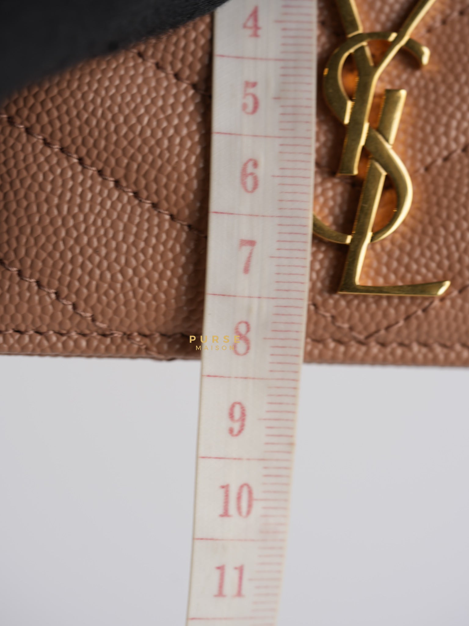 Card Holder Peach Matelasse Leather Monogram Gold Hardware | Purse Maison Luxury Bags Shop