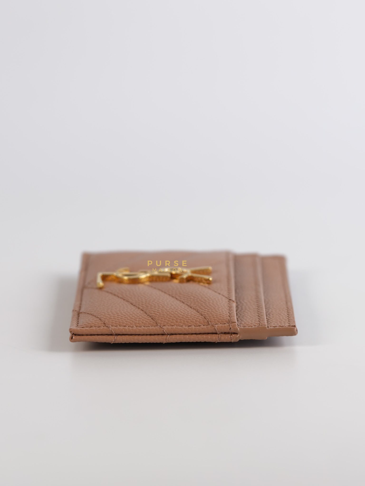 Card Holder Peach Matelasse Leather Monogram Gold Hardware | Purse Maison Luxury Bags Shop