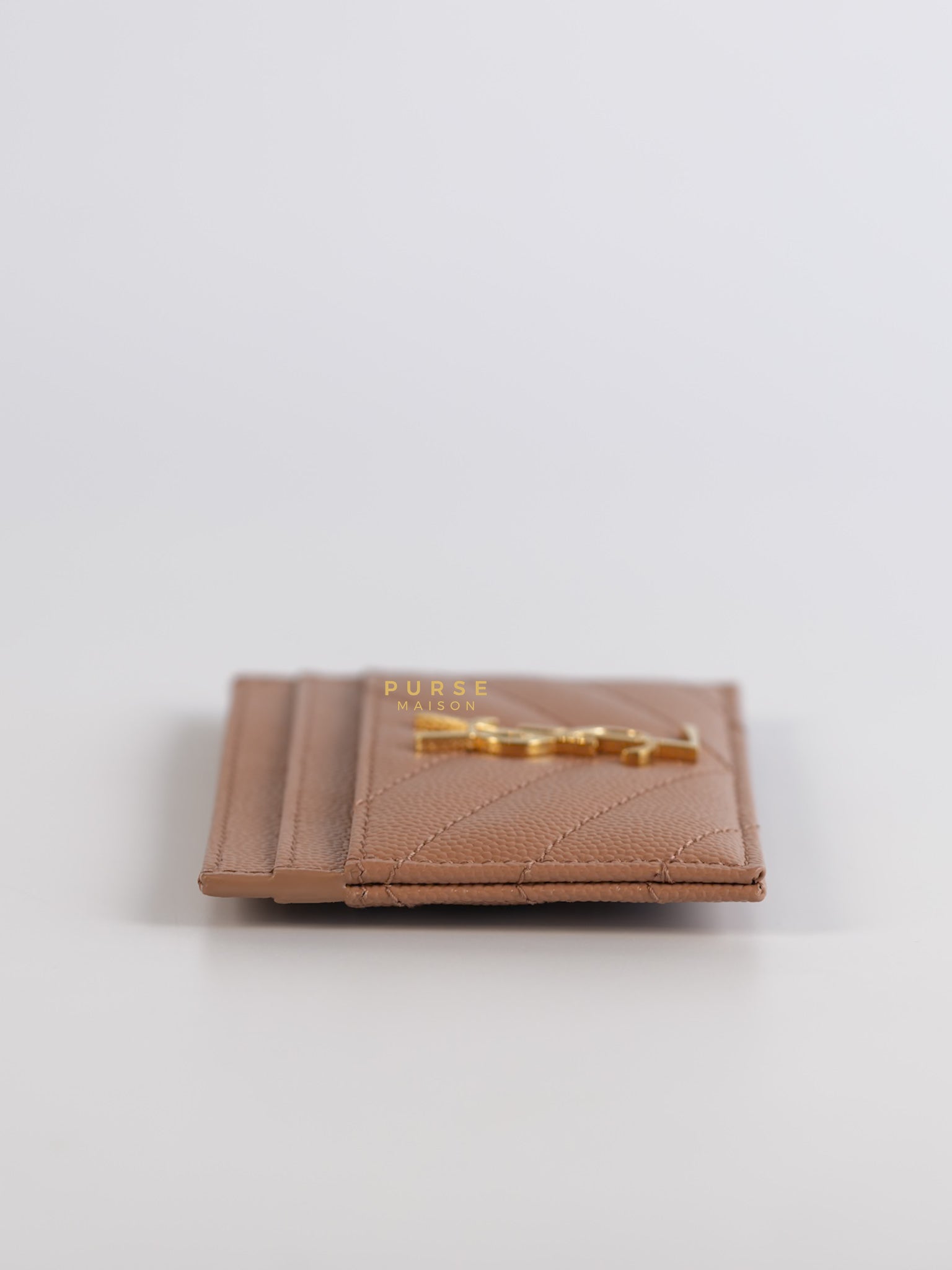 Card Holder Peach Matelasse Leather Monogram Gold Hardware | Purse Maison Luxury Bags Shop