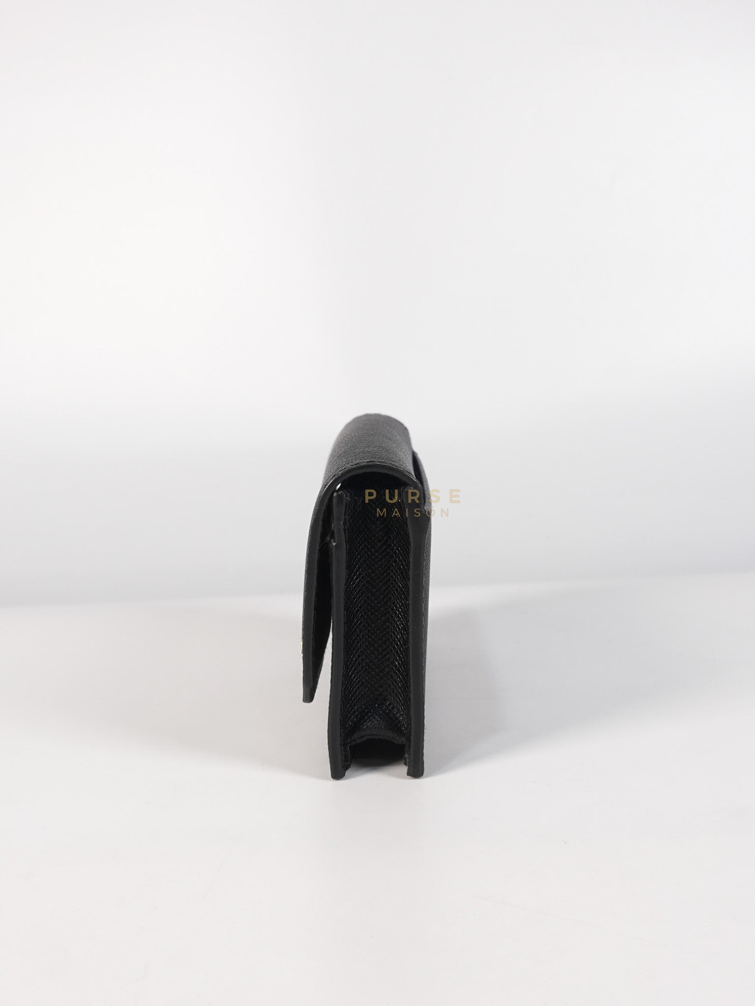 Card Holder in Black Saffiano Leather Silver Hardware | Purse Maison Luxury Bags Shop