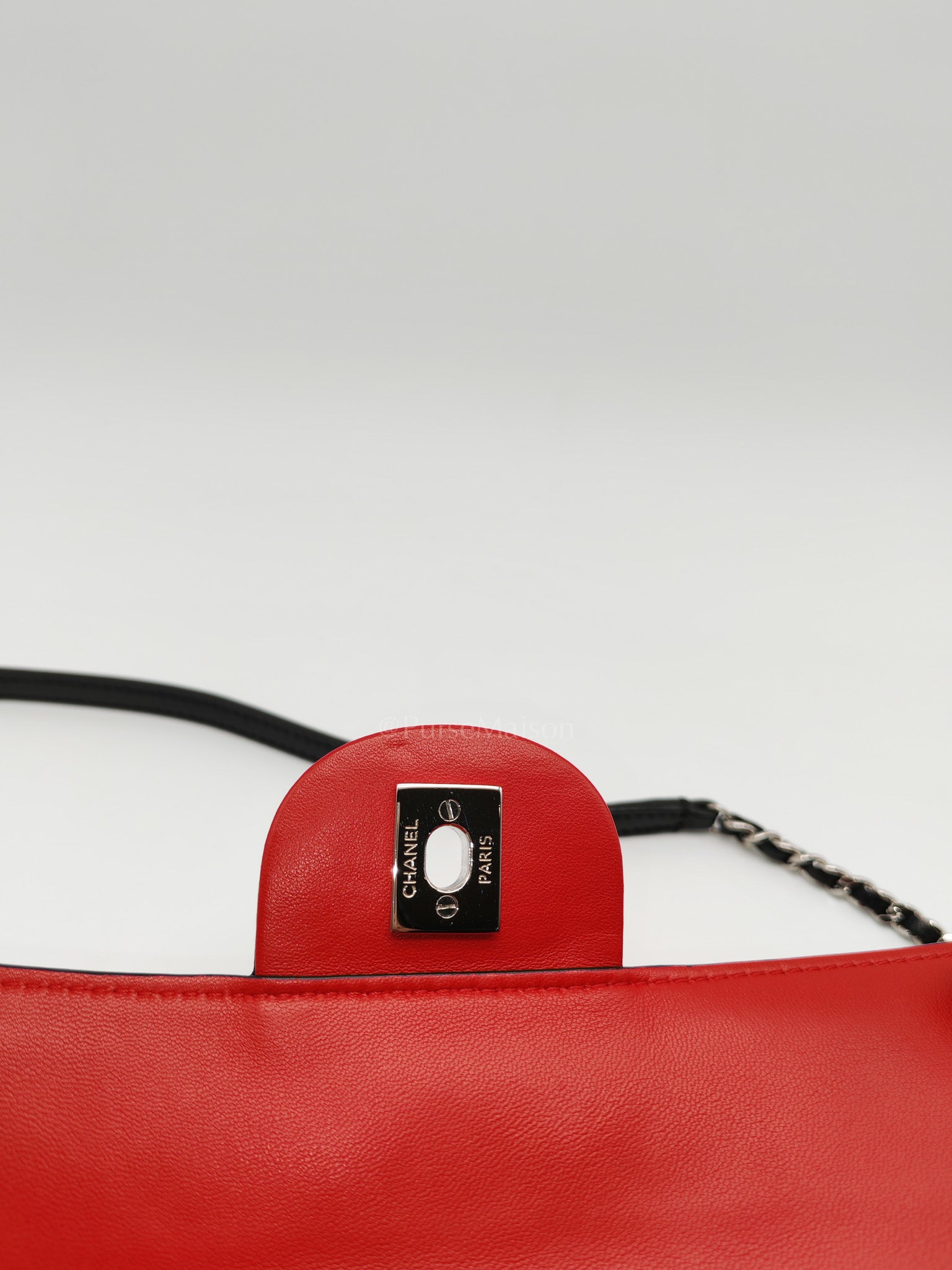 Chanel Graphic Flap Bag in Tri-Color Lambskin Leather & Silver Hardware Series 17