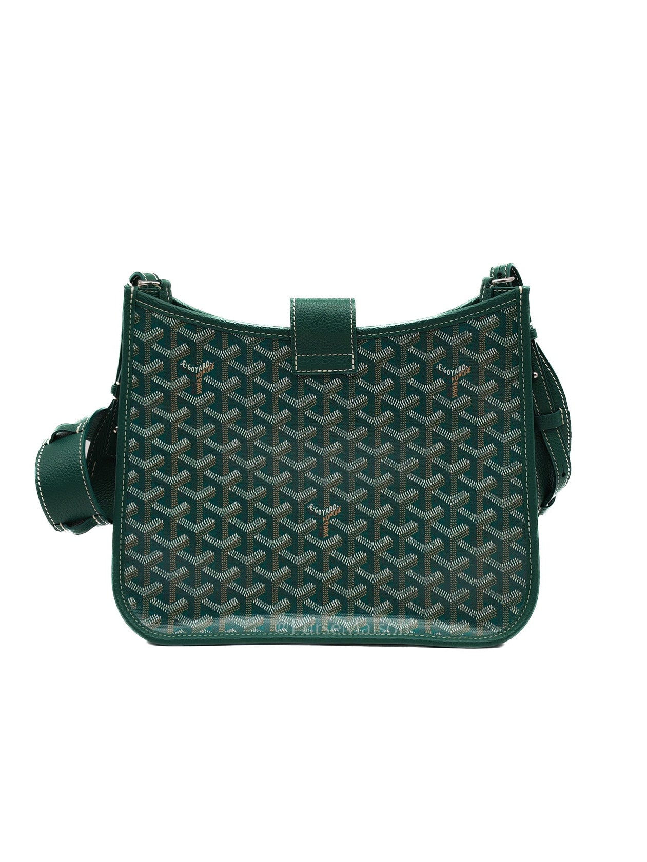 Sac Musette Crossbody Bag PM in Green Goyardine Canvas