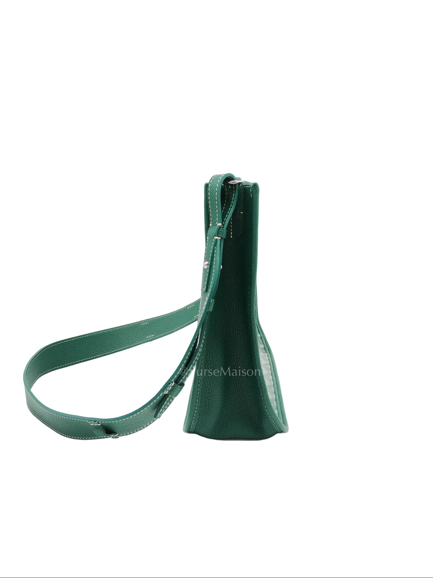 Sac Musette Crossbody Bag PM in Green Goyardine Canvas