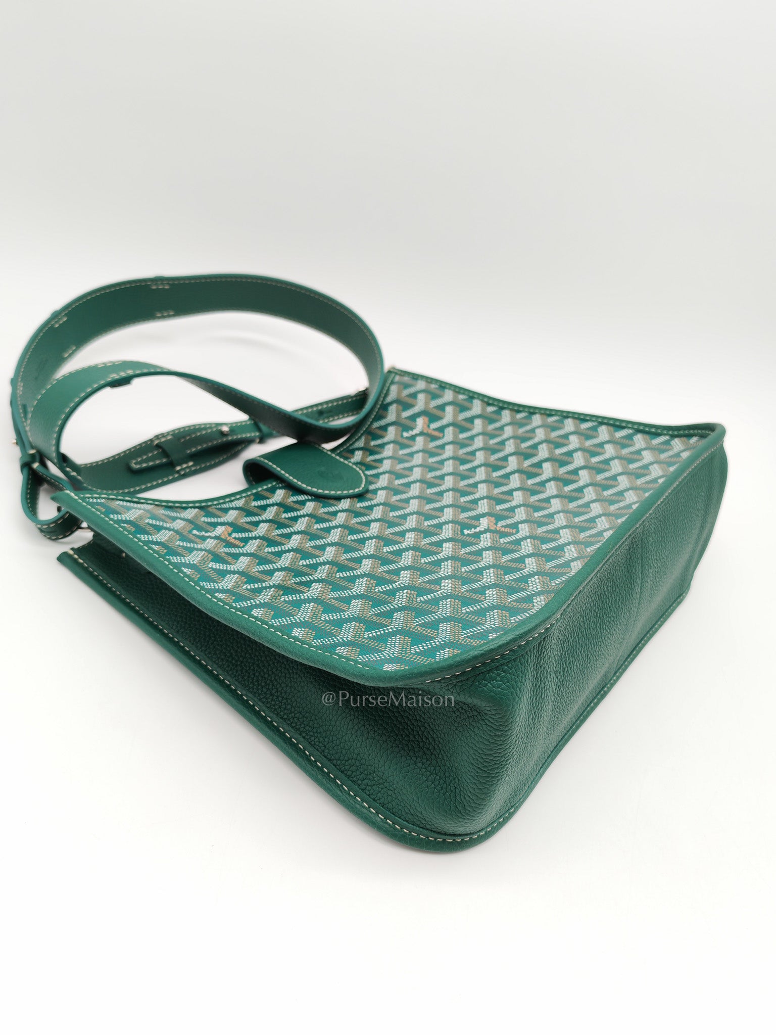 Sac Musette Crossbody Bag PM in Green Goyardine Canvas