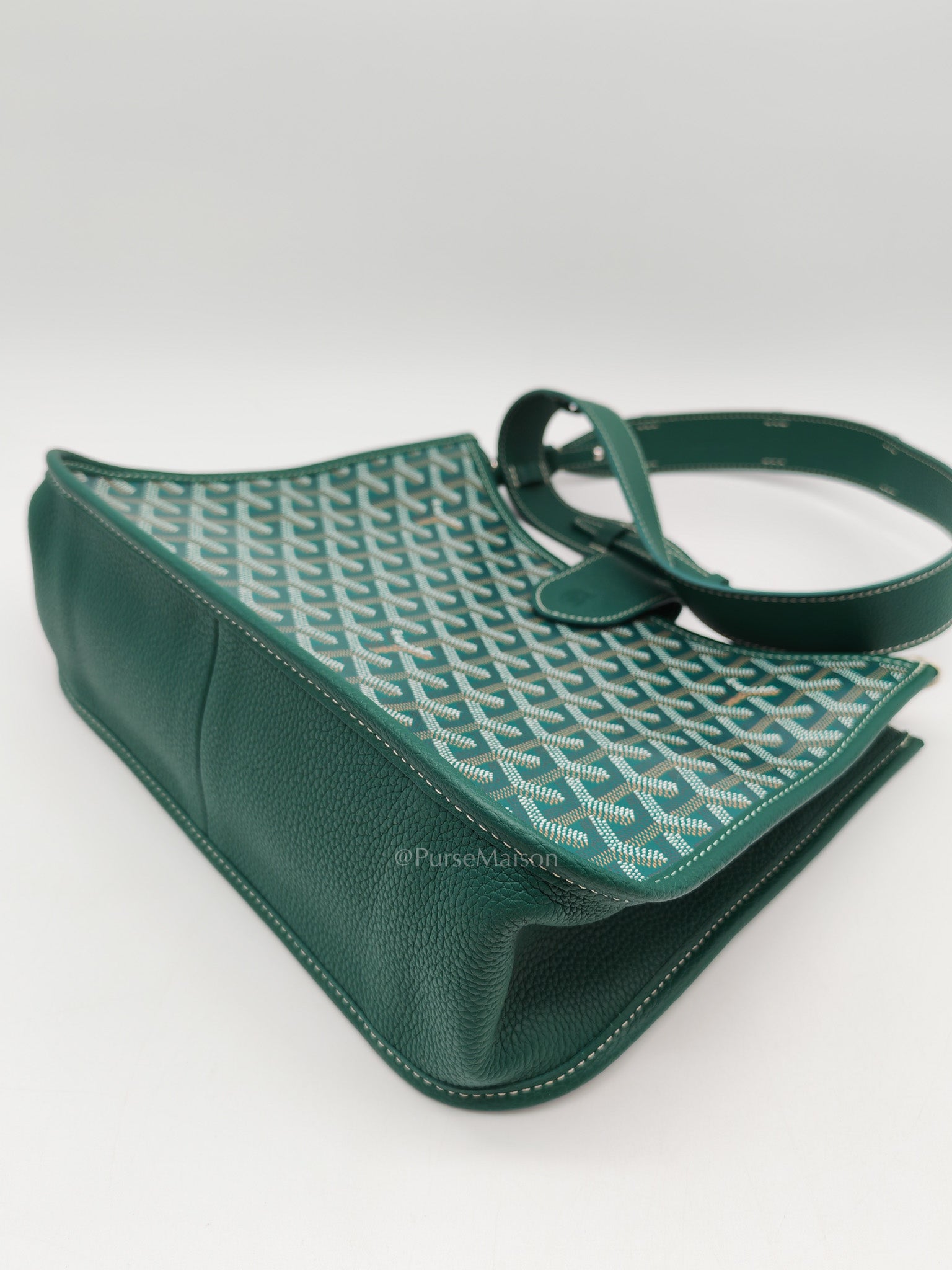 Sac Musette Crossbody Bag PM in Green Goyardine Canvas