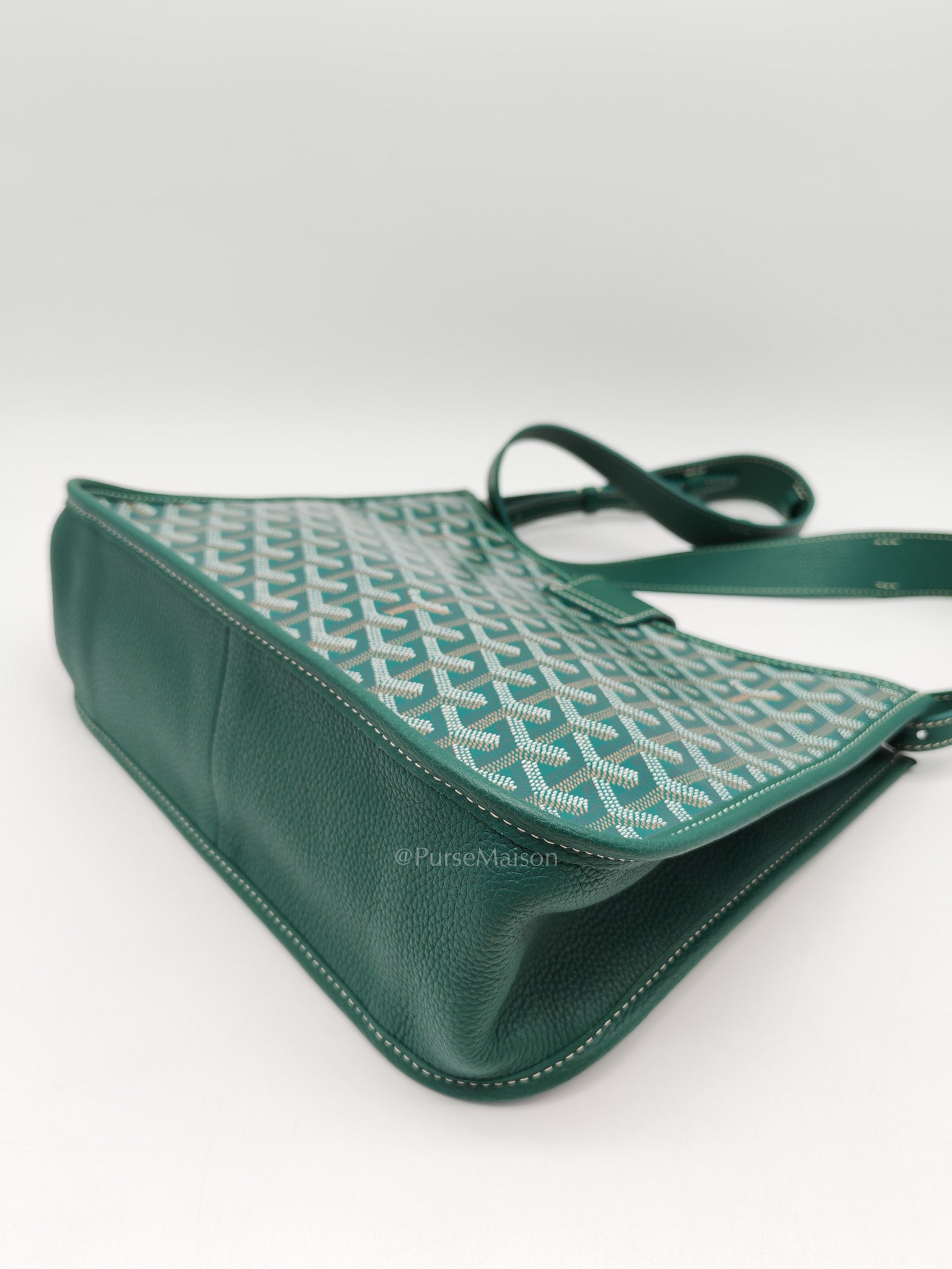 Sac Musette Crossbody Bag PM in Green Goyardine Canvas
