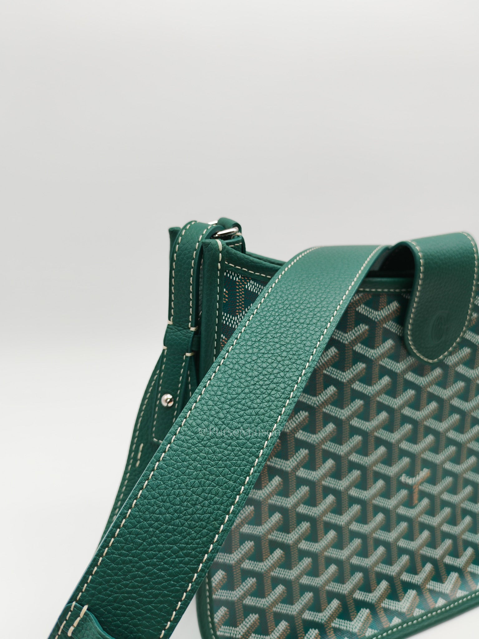 Sac Musette Crossbody Bag PM in Green Goyardine Canvas
