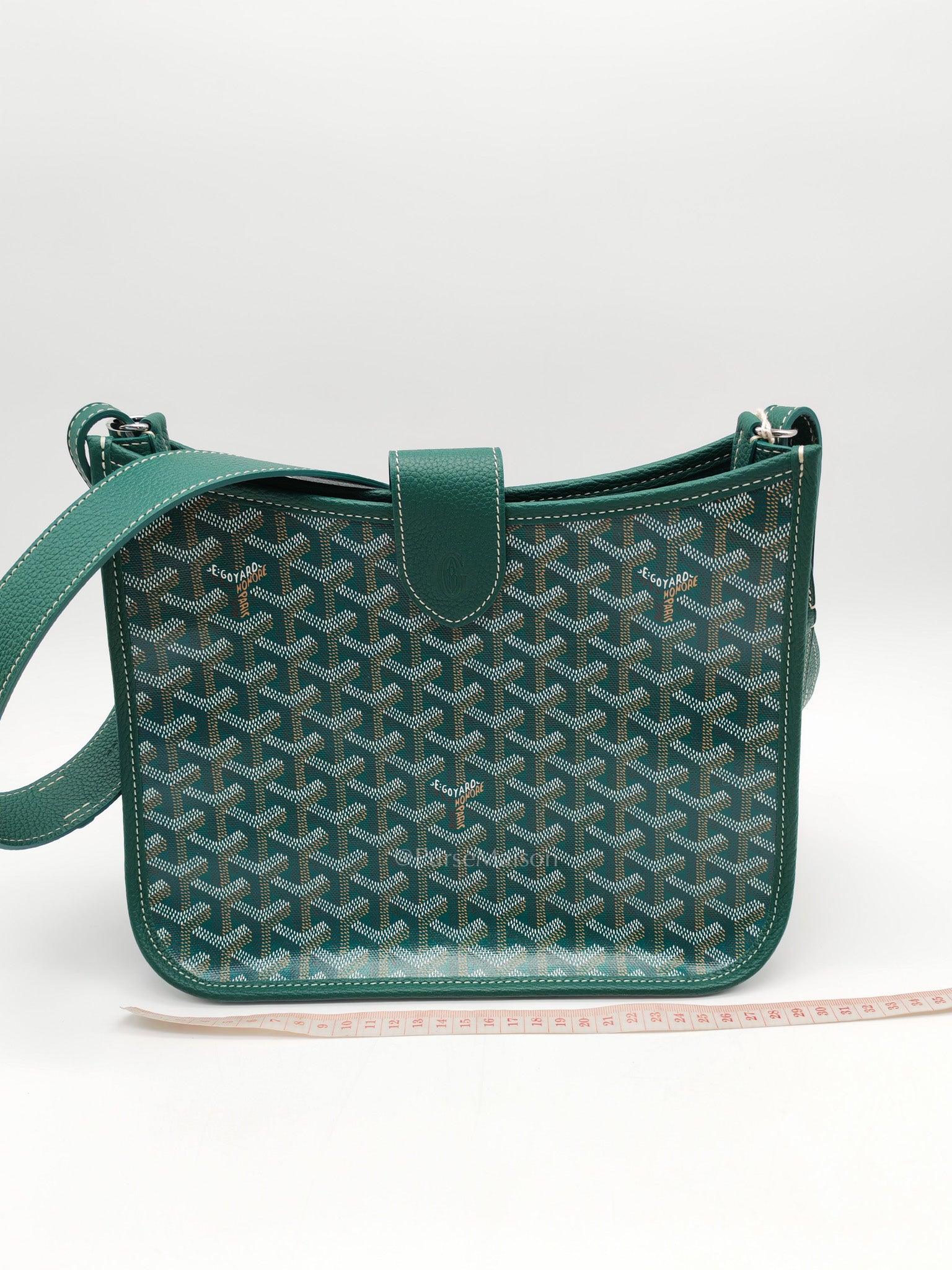 Sac Musette Crossbody Bag PM in Green Goyardine Canvas