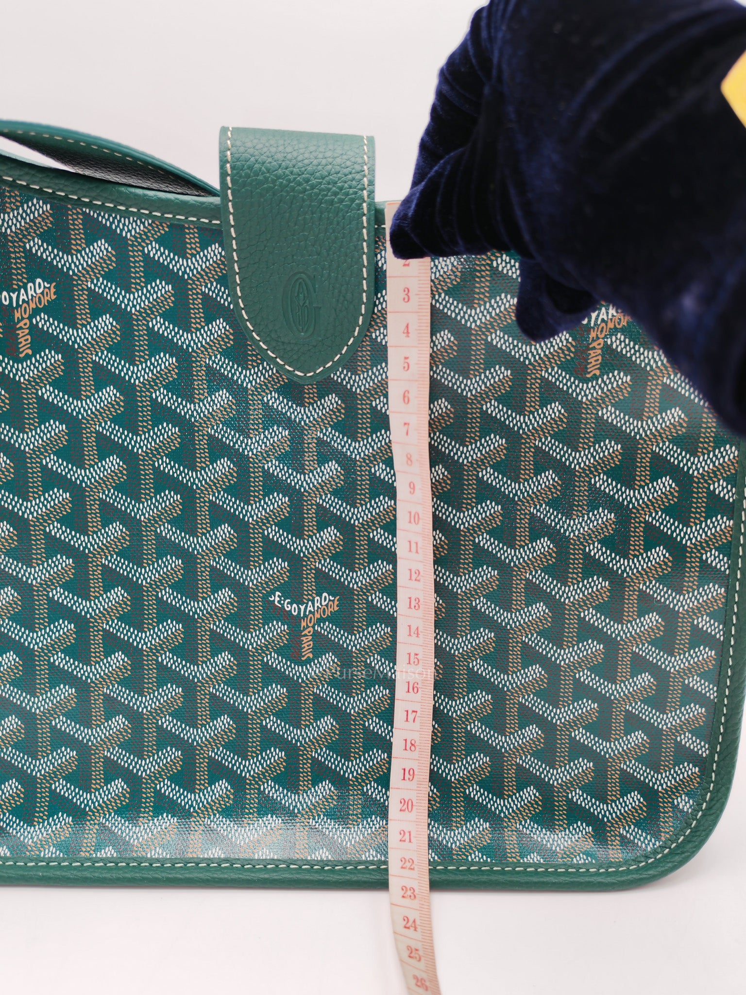 Sac Musette Crossbody Bag PM in Green Goyardine Canvas
